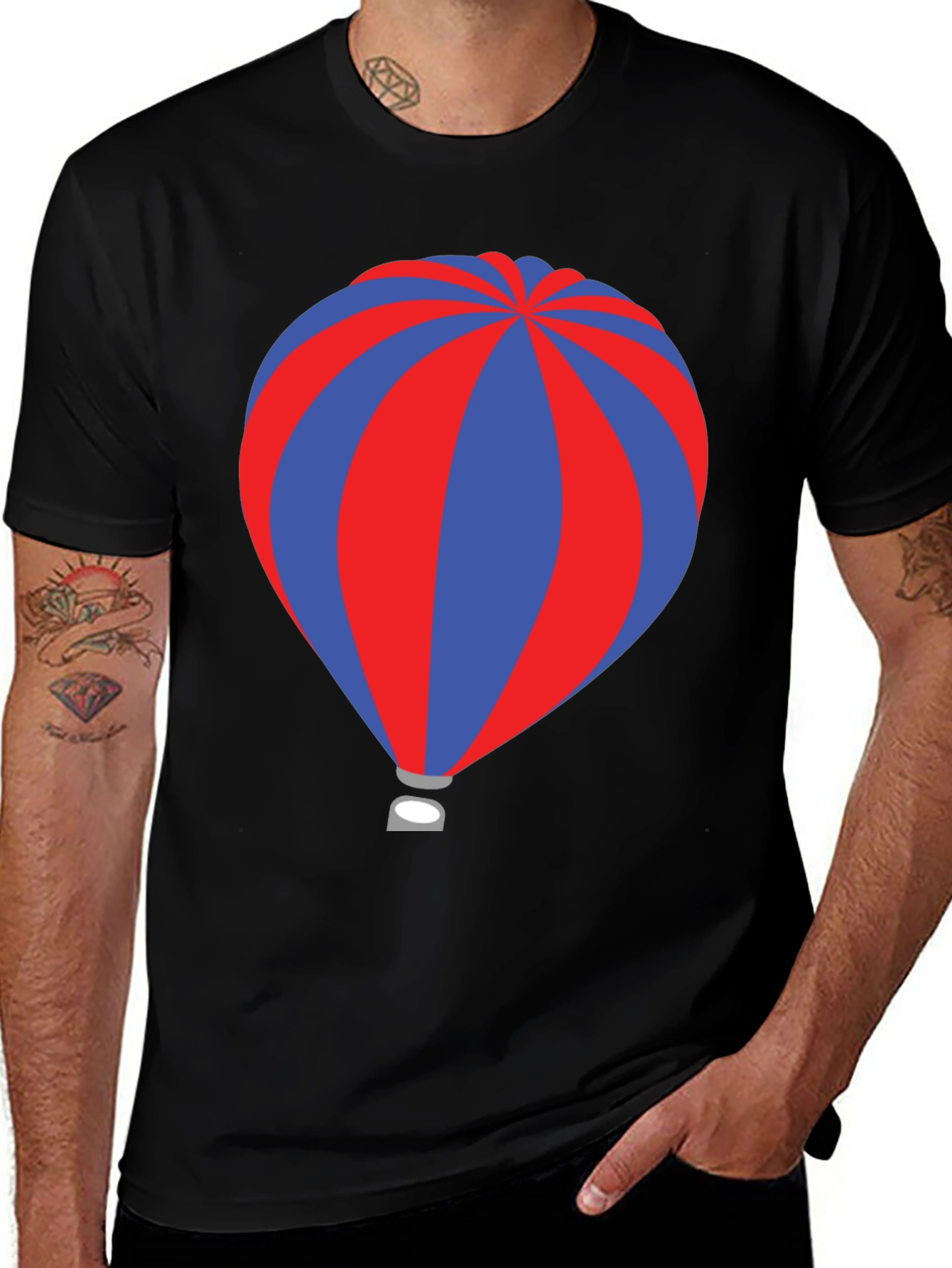 Striped Hot Air Balloon Graphic Tee