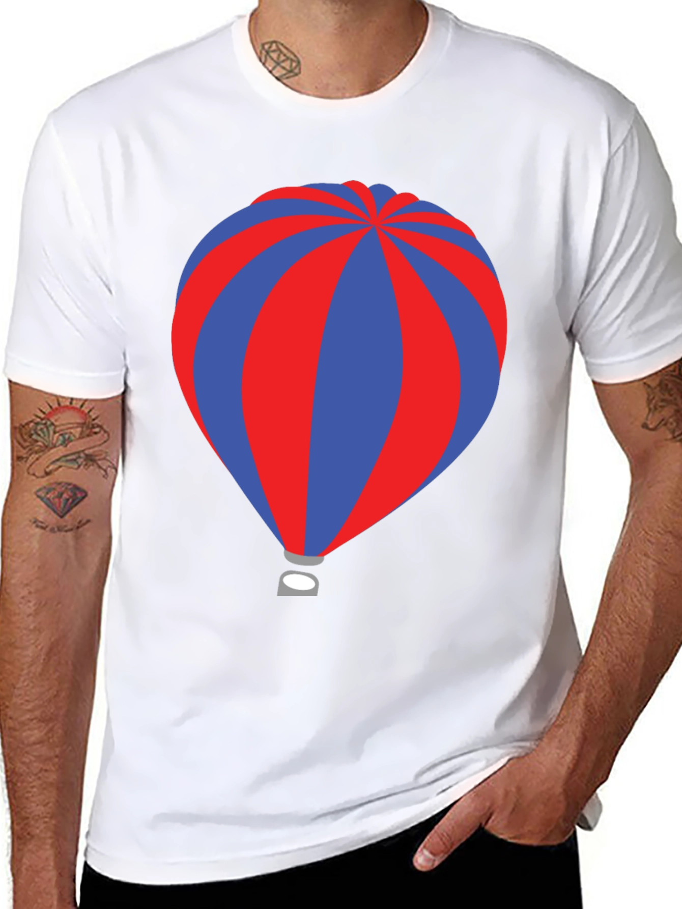 Striped Hot Air Balloon Graphic Tee
