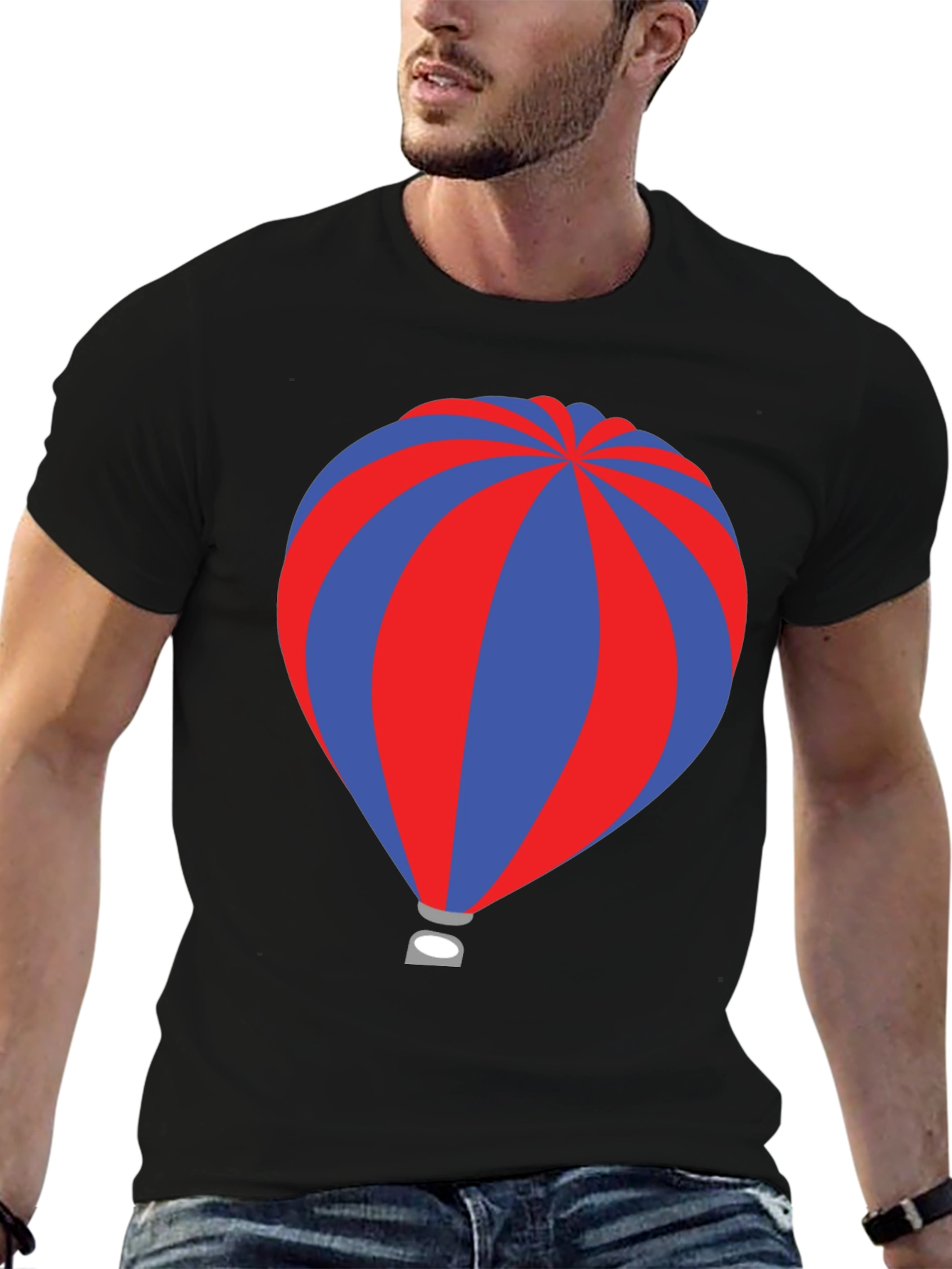 Striped Hot Air Balloon Graphic Tee