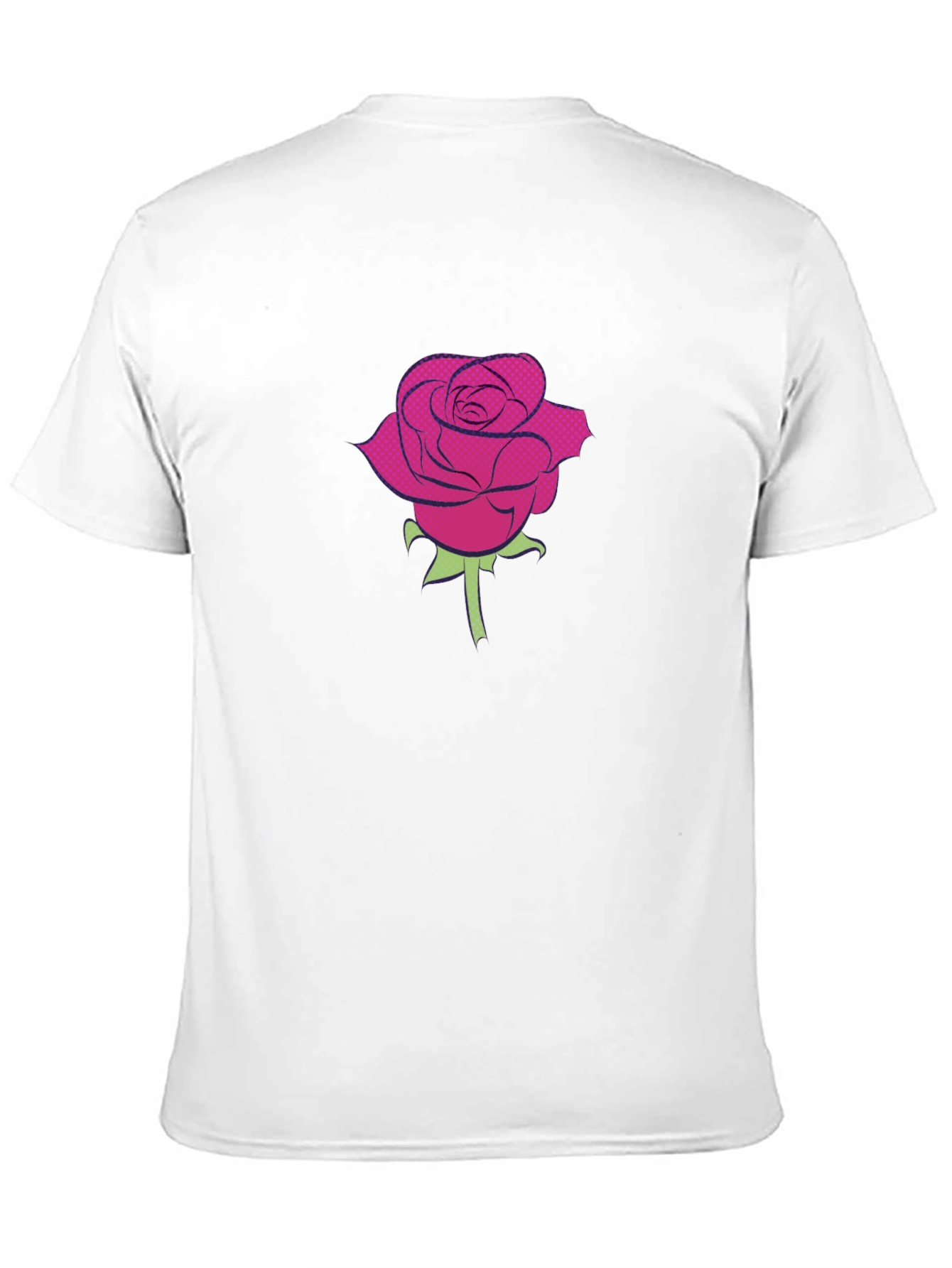 Black T-Shirt with a Rose Design