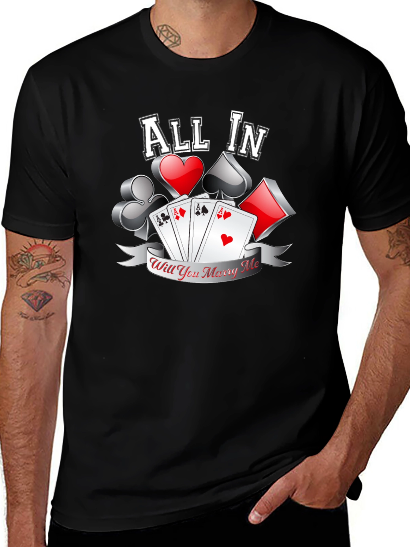 All In Will You Marry Me Poker T-Shirt
