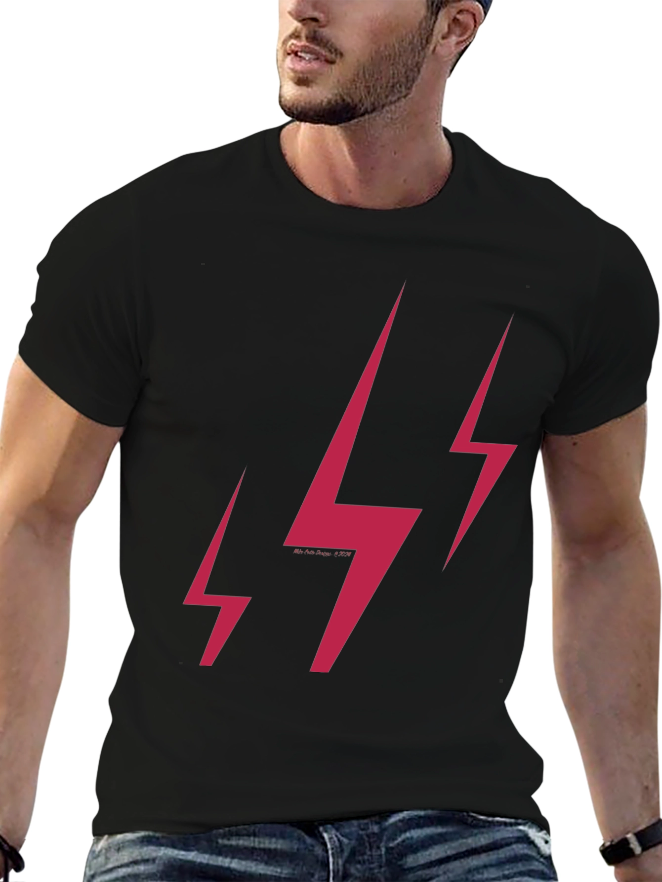 Lightning Bolt Graphic Print T-Shirt