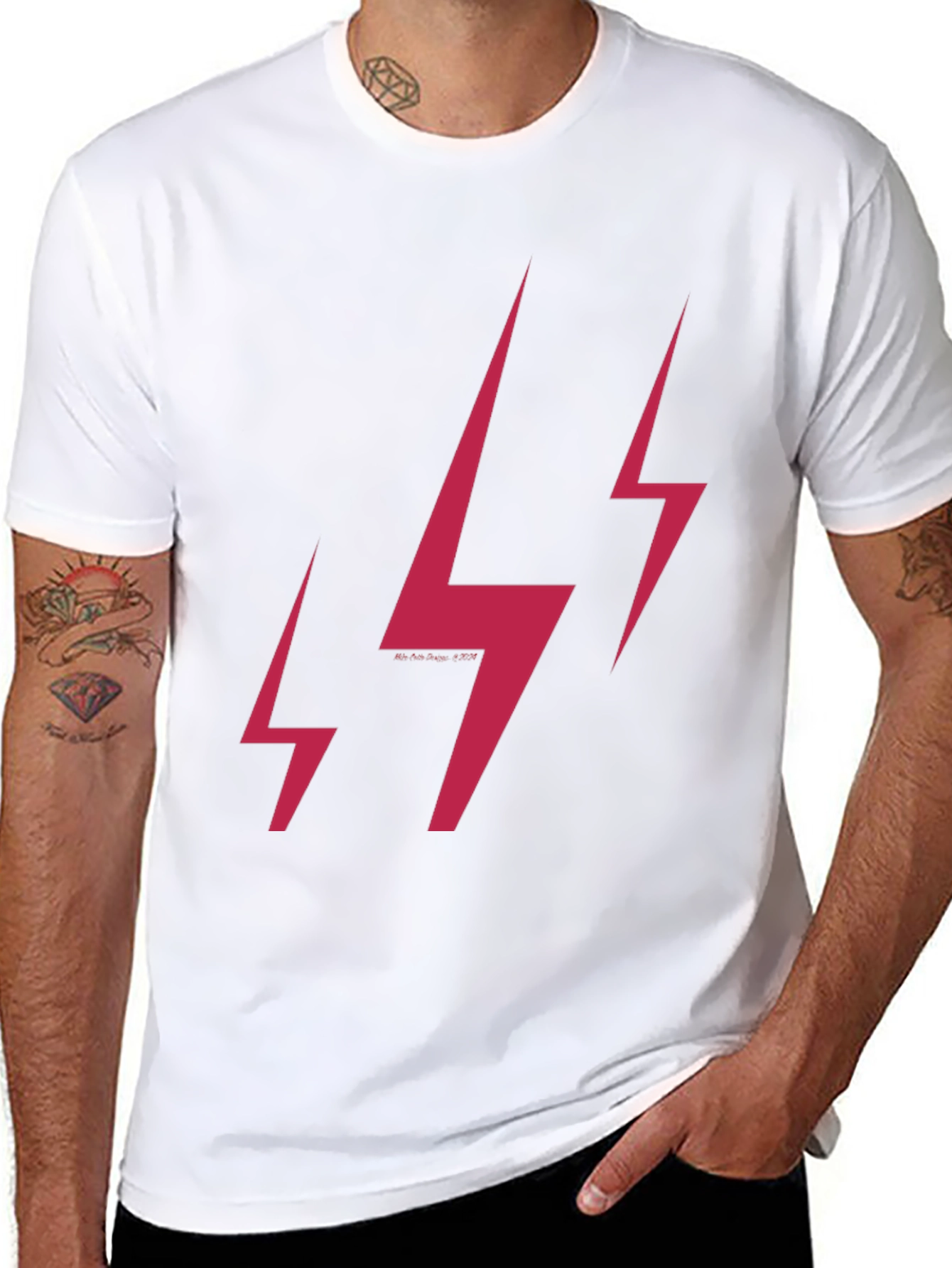 Lightning Bolt Graphic Print T-Shirt