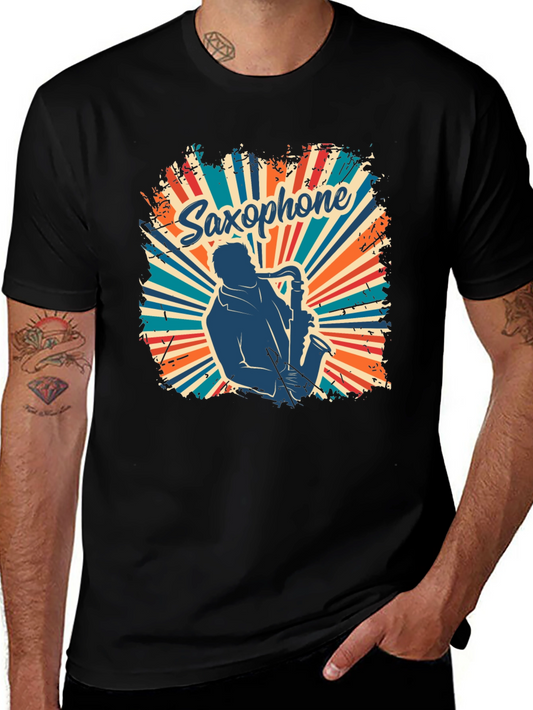 Saxophone Retro T-Shirt - Musician Graphic Tee