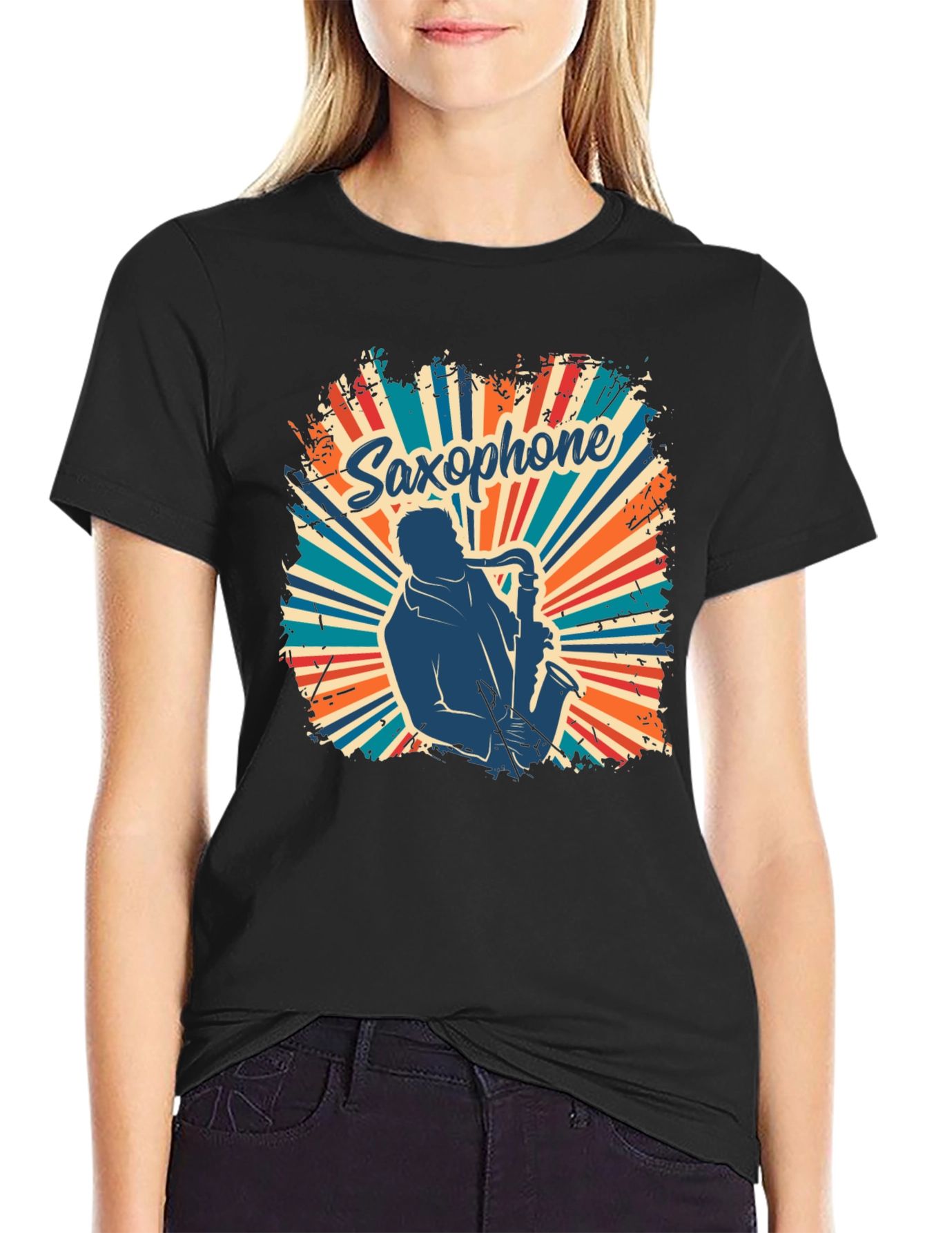 Saxophone Retro T-Shirt - Musician Graphic Tee