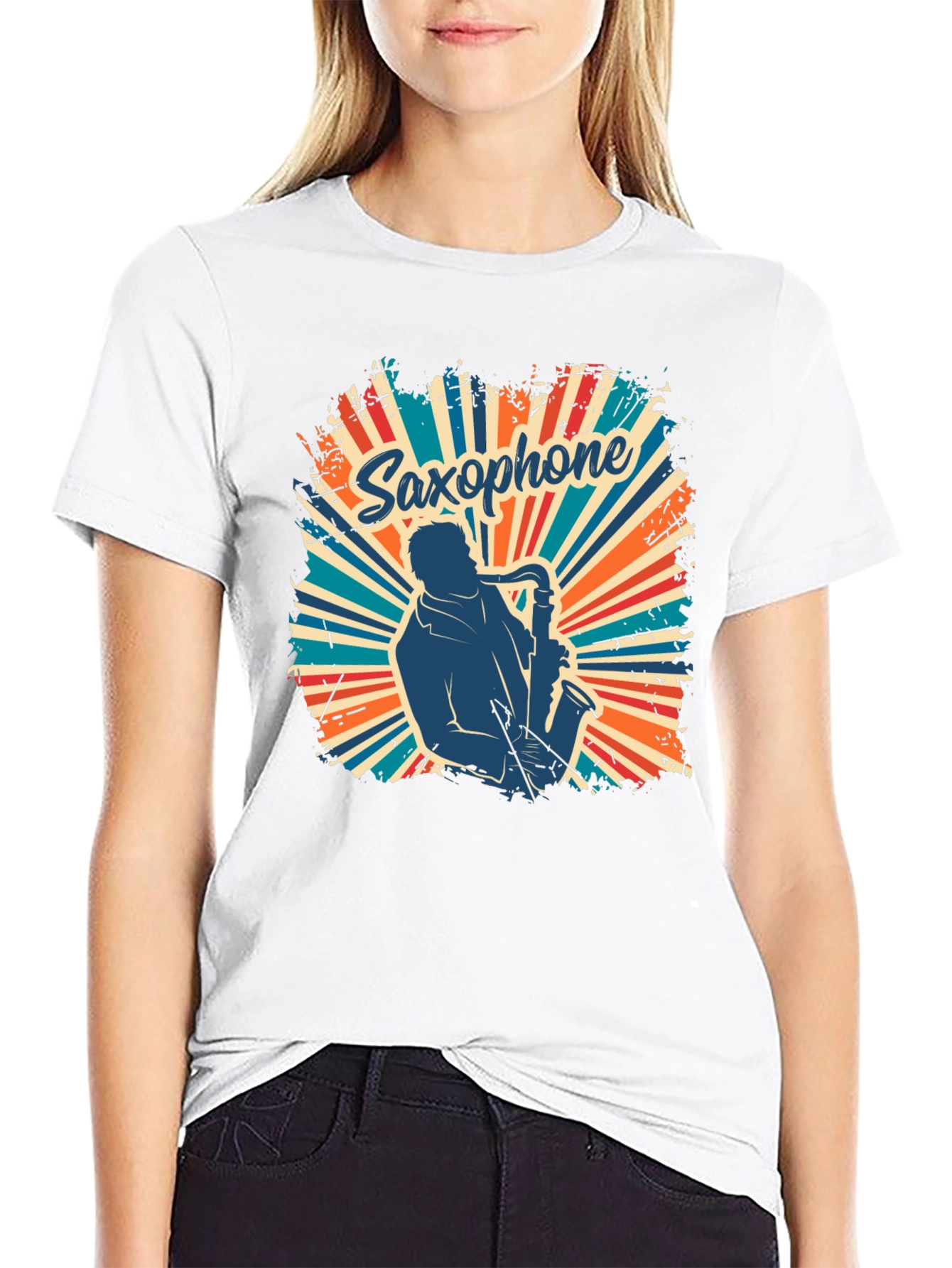 Saxophone Retro T-Shirt - Musician Graphic Tee