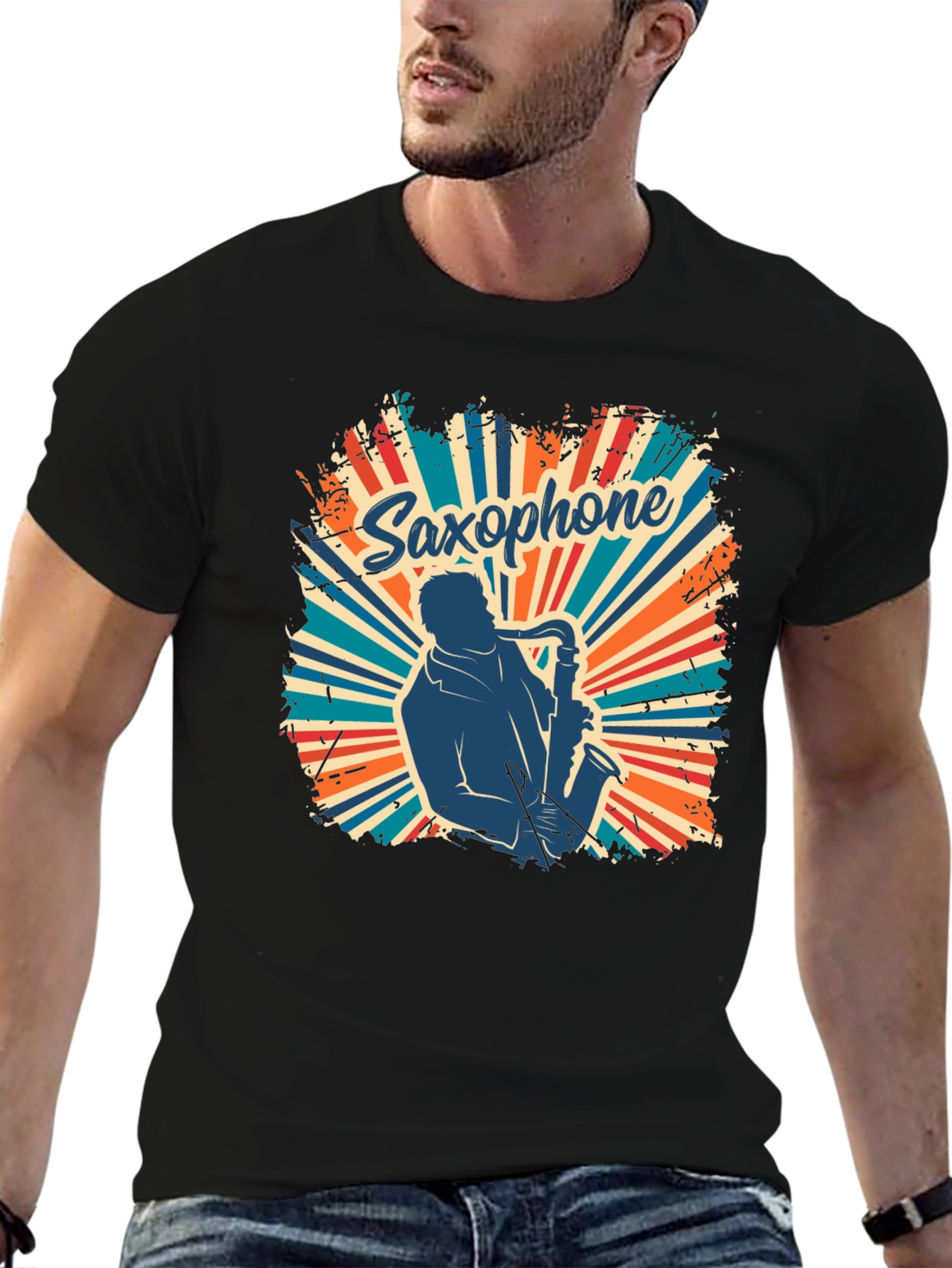 Saxophone Retro T-Shirt - Musician Graphic Tee