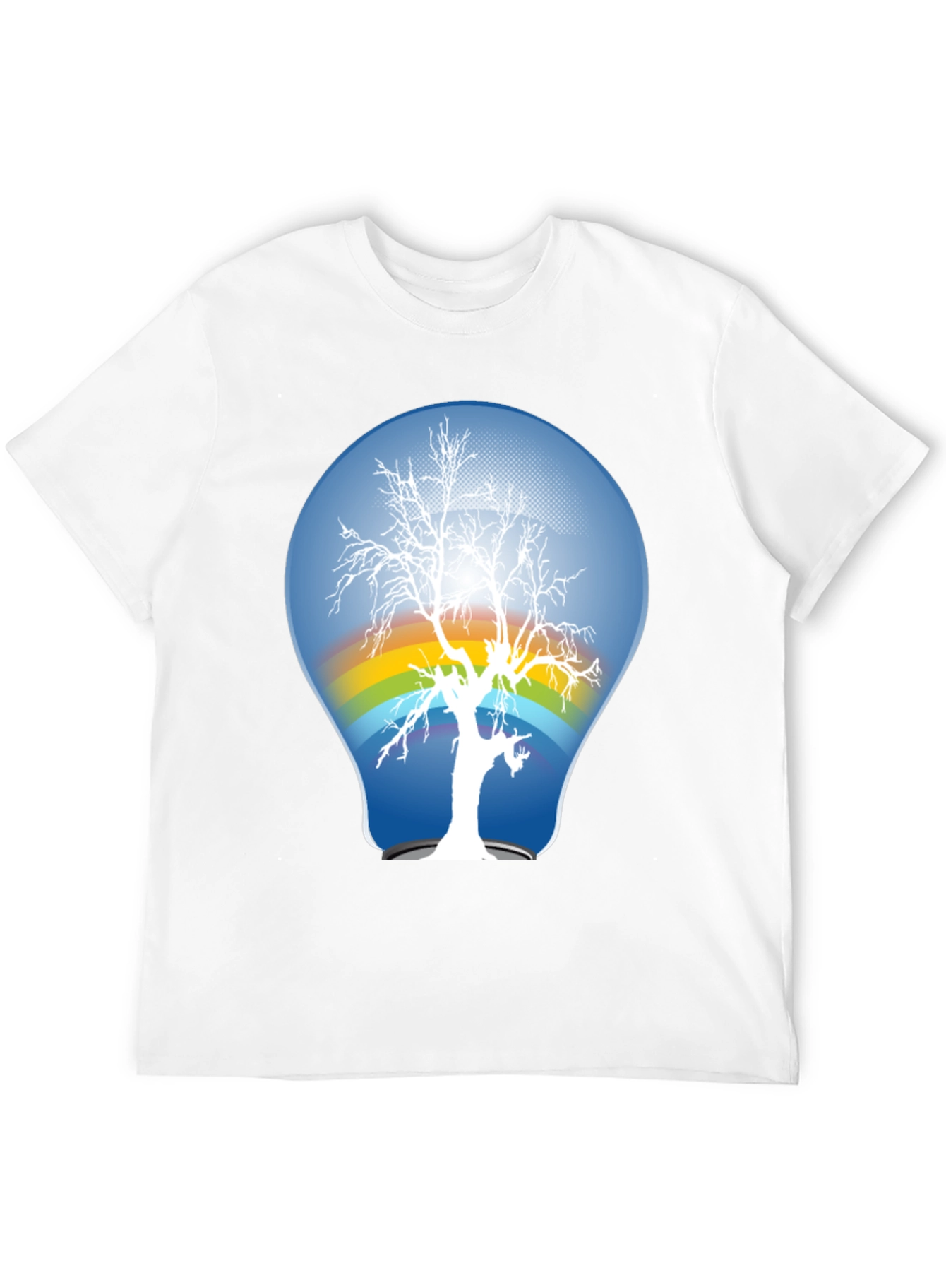 Nature Lightbulb Graphic Tee - Black Cotton