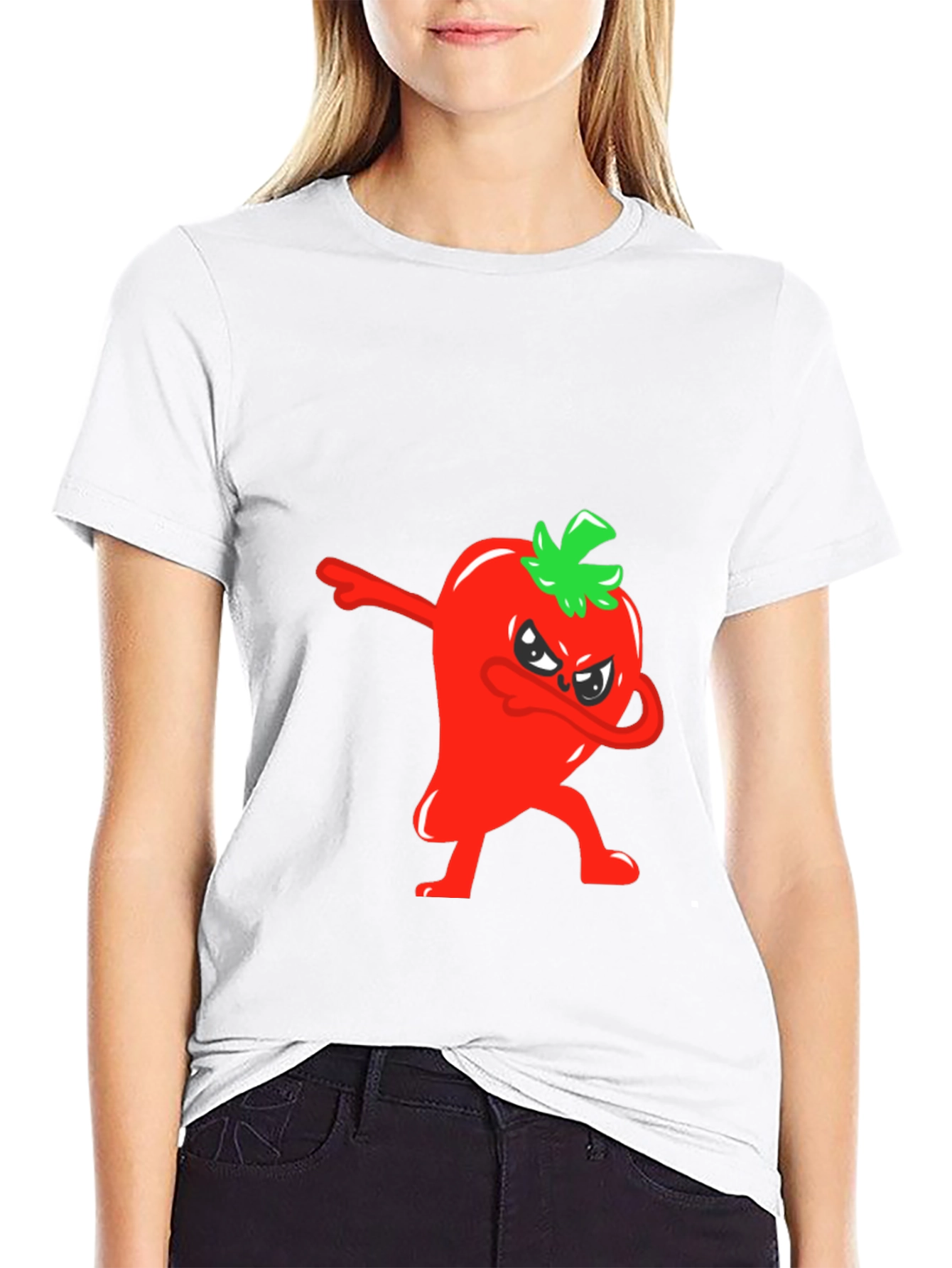 Dabbing Red Pepper Graphic Tee - Mens Black T-Shirt
