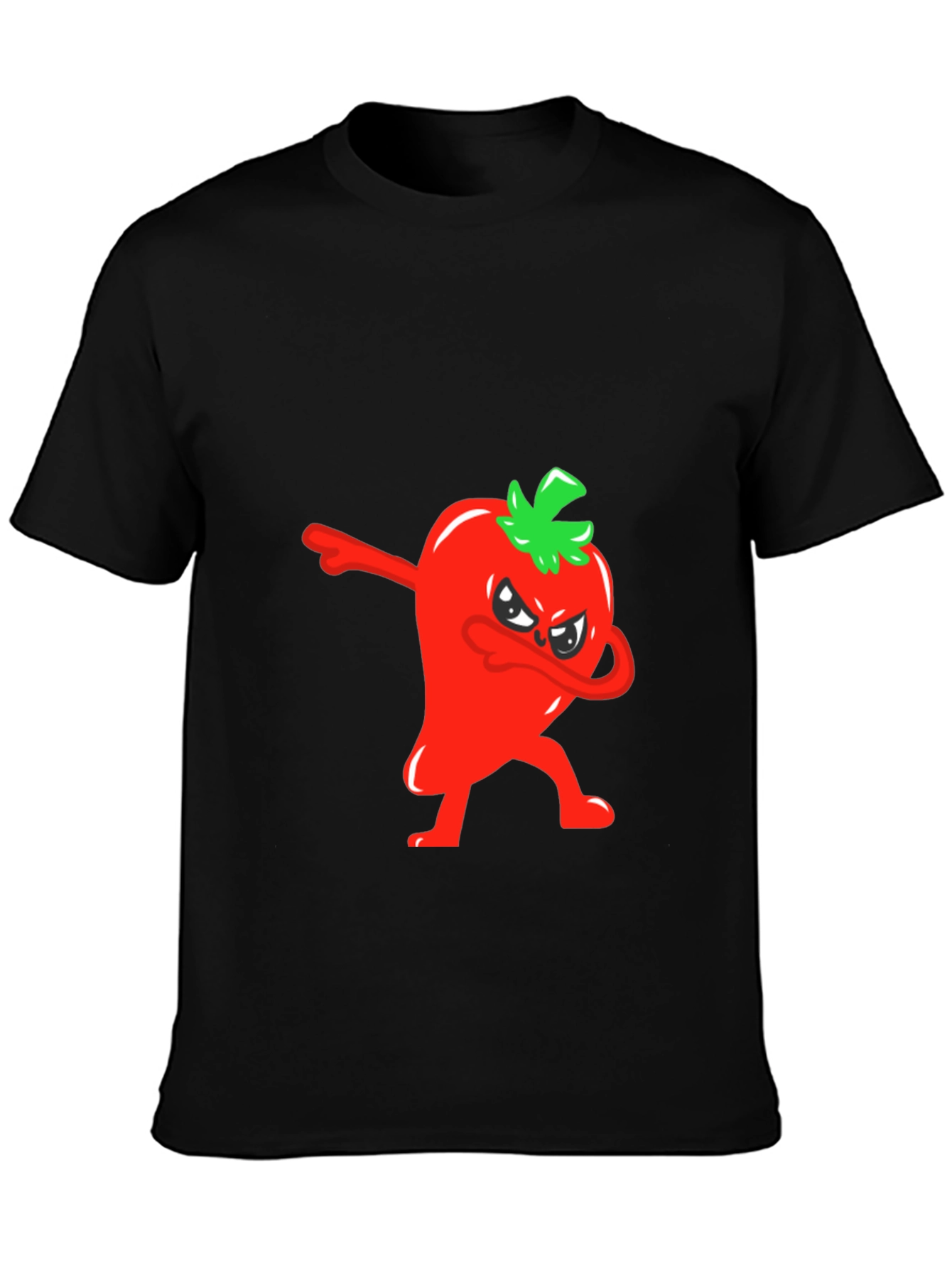 Dabbing Red Pepper Graphic Tee - Mens Black T-Shirt