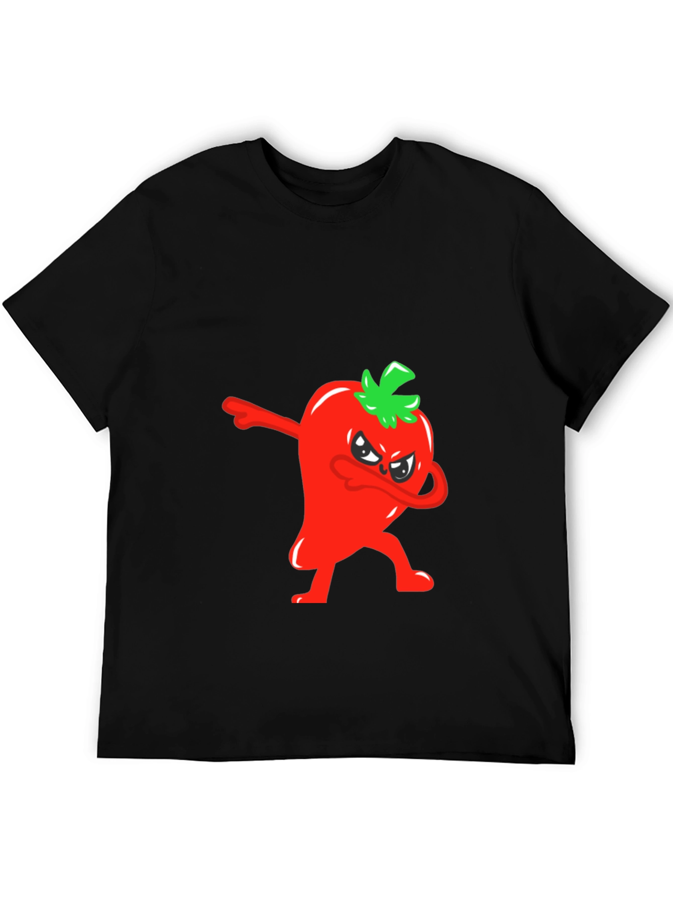 Dabbing Red Pepper Graphic Tee - Mens Black T-Shirt