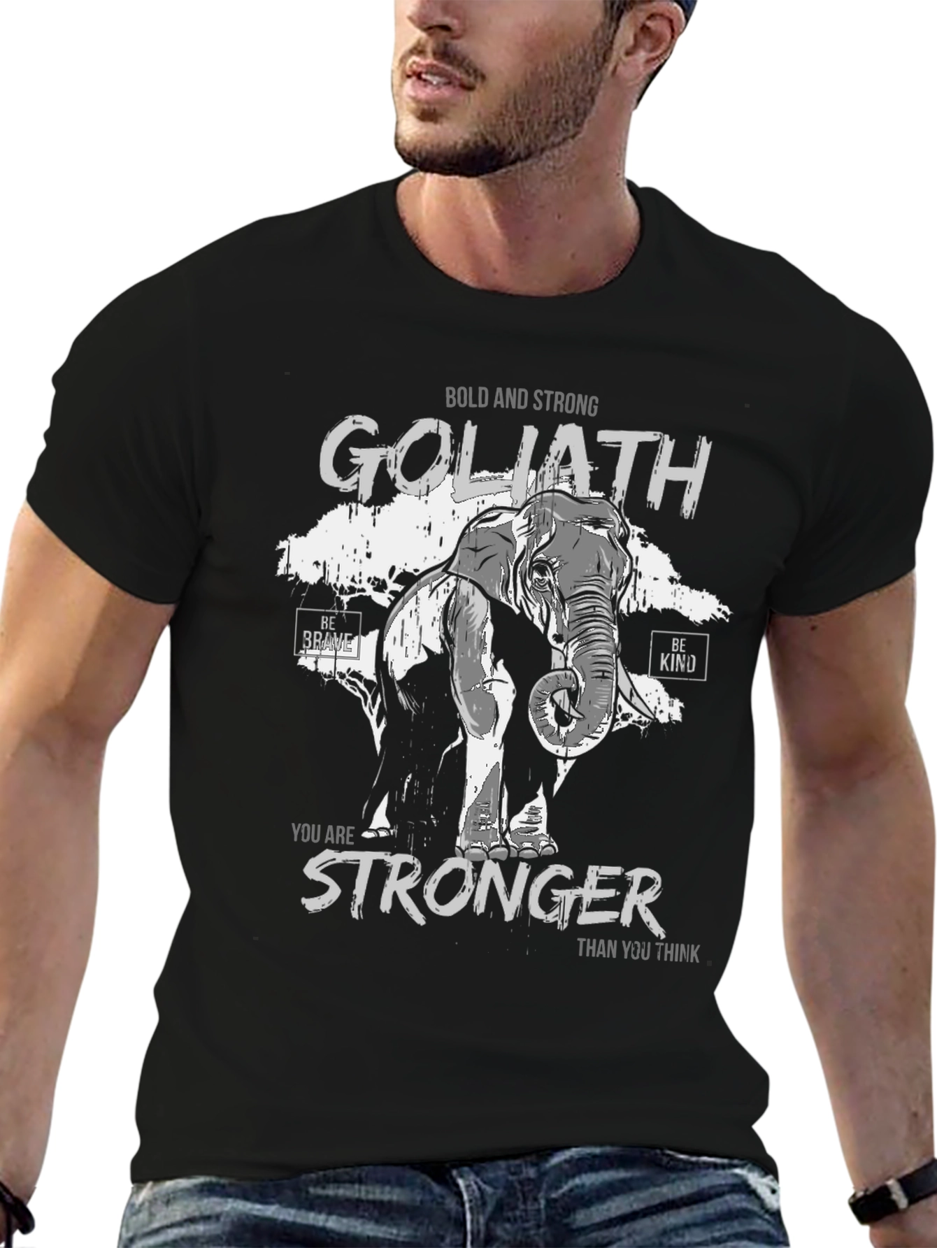 Goliath Elephant Stronger Than You Think Graphic T-Shirt