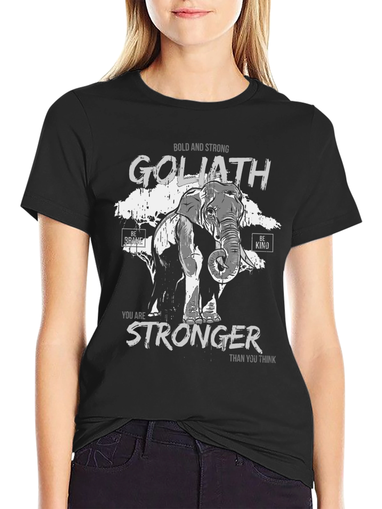 Goliath Elephant Stronger Than You Think Graphic T-Shirt