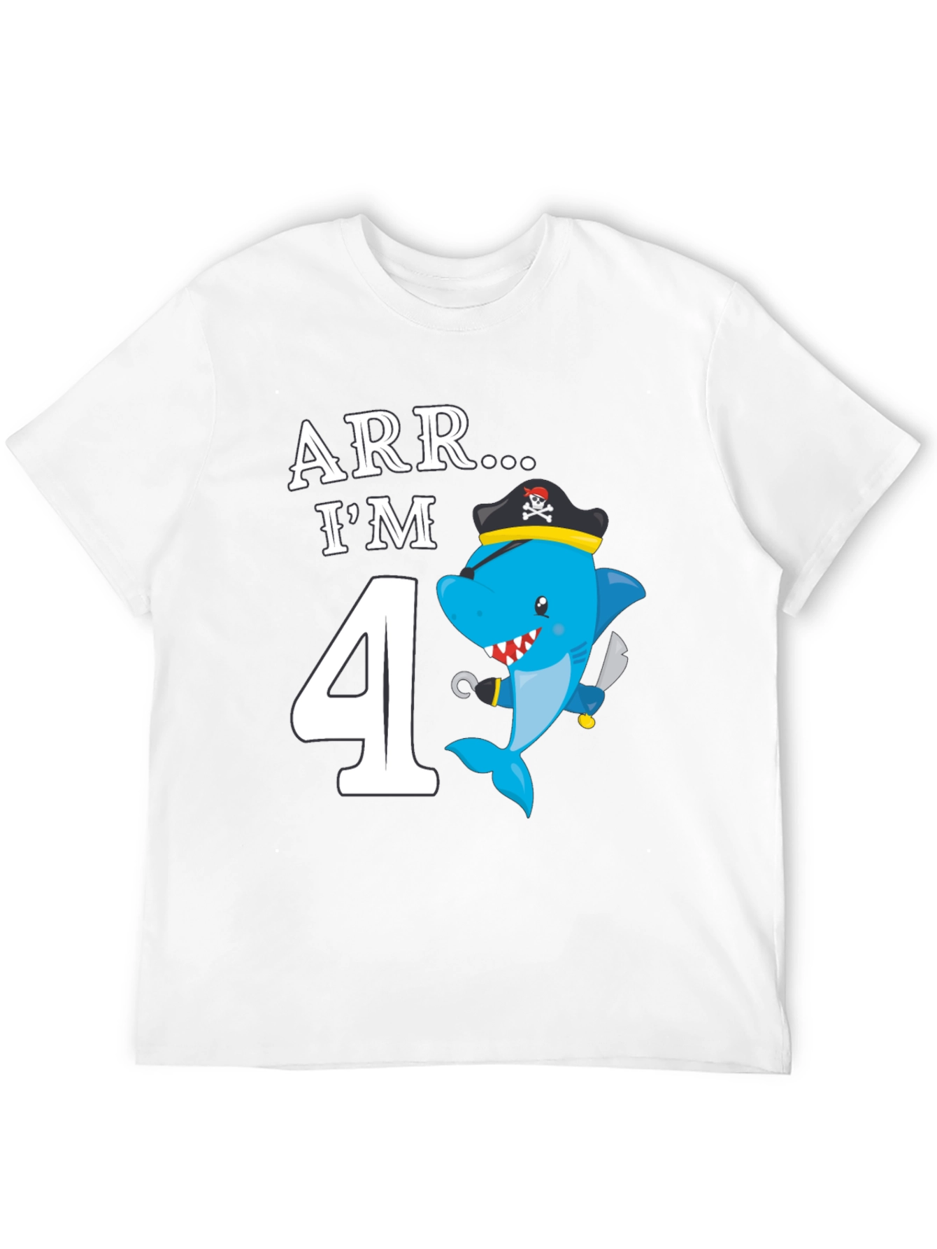ARR Im 4 Birthday Pirate Shark Kids T-Shirt
