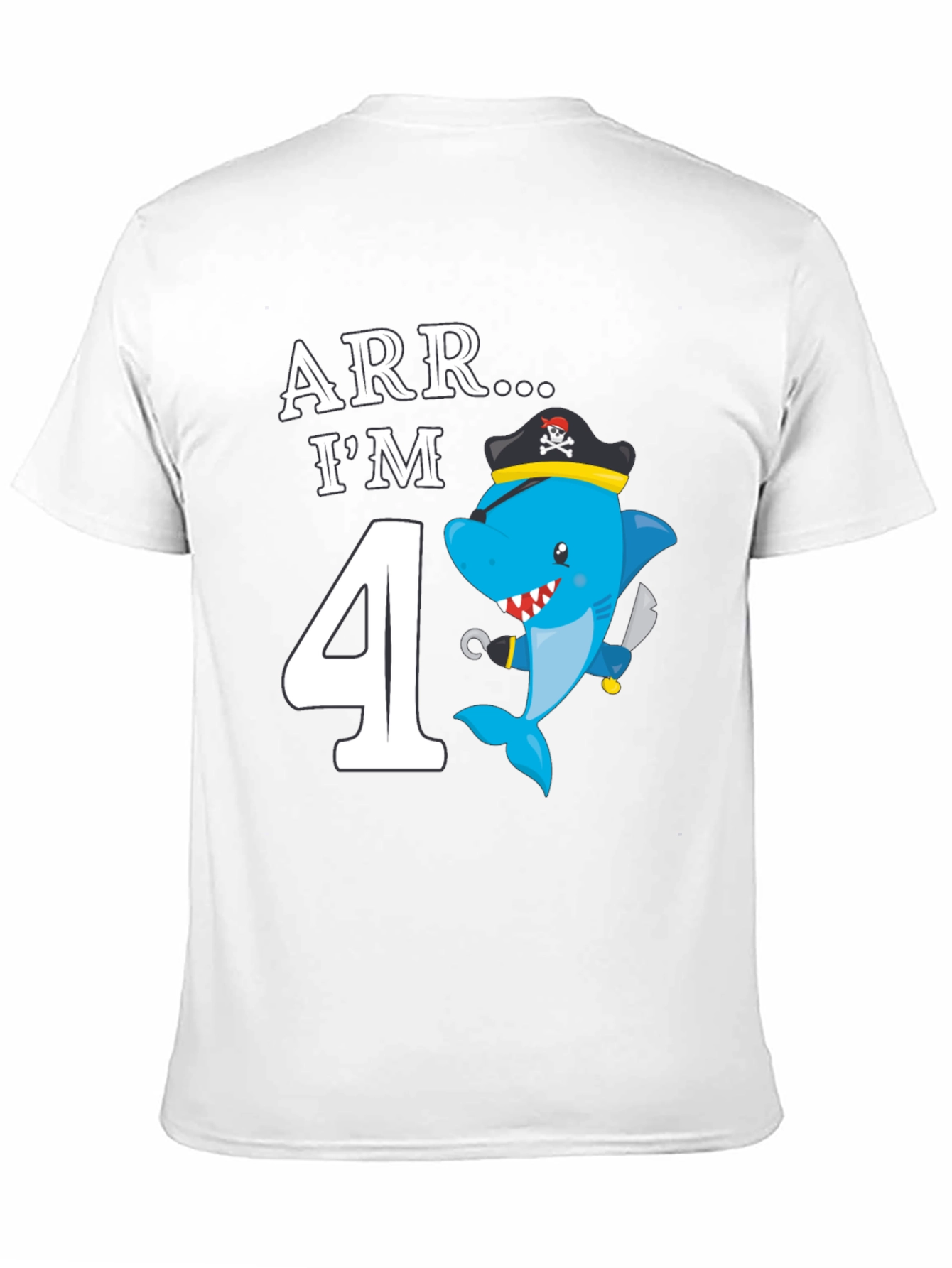 ARR Im 4 Birthday Pirate Shark Kids T-Shirt