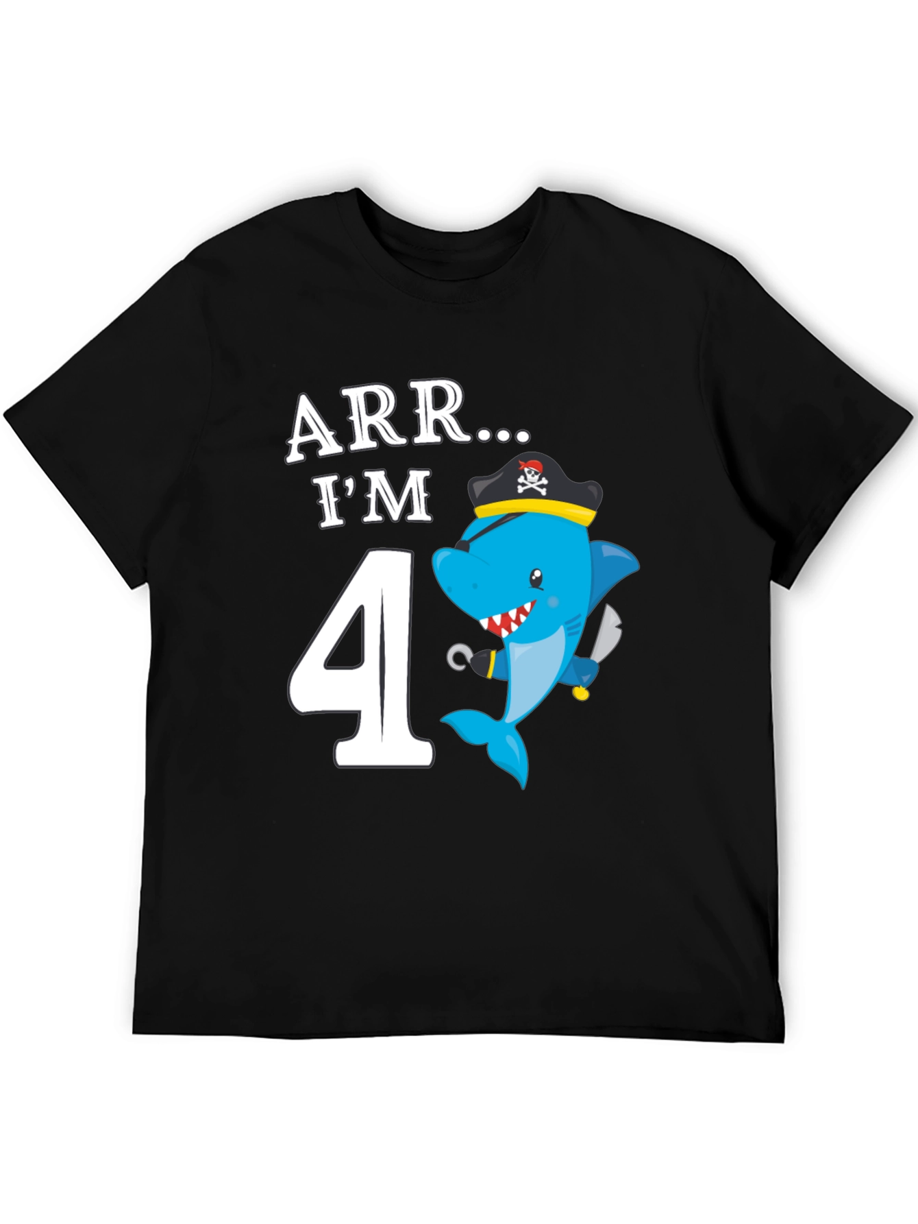 ARR Im 4 Birthday Pirate Shark Kids T-Shirt