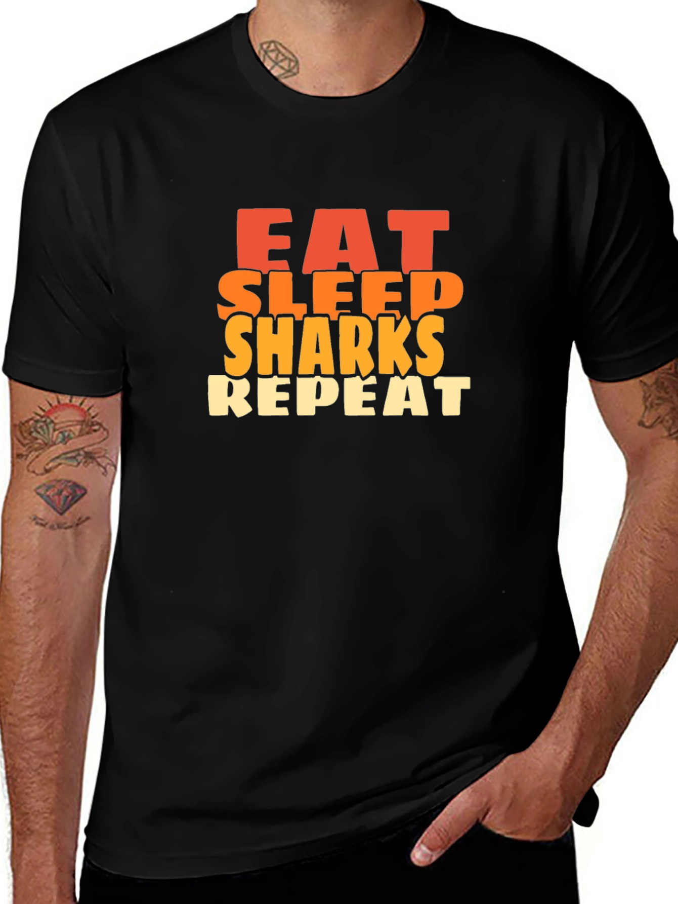 Eat Sleep Sharks Repeat Graphic Tee