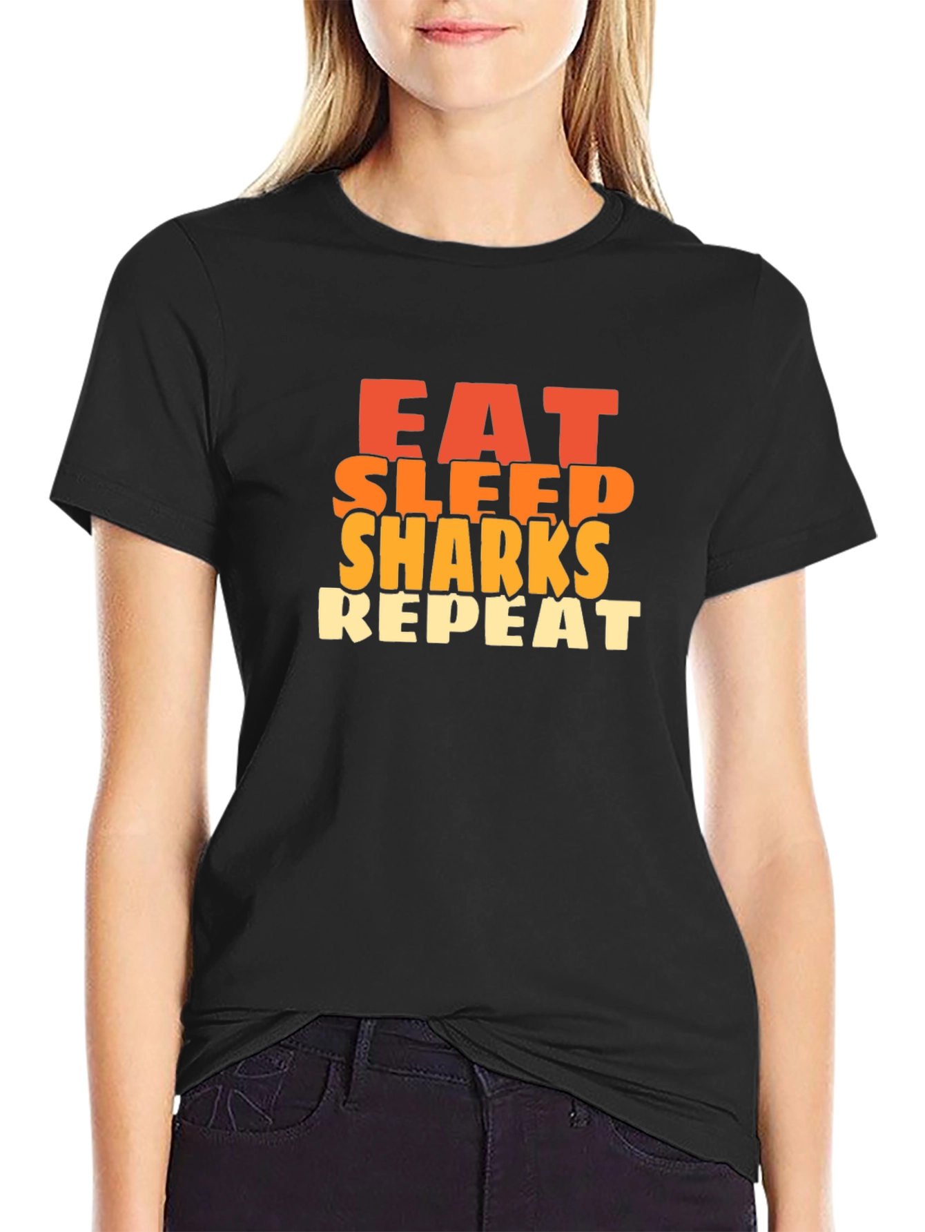 Eat Sleep Sharks Repeat Graphic Tee