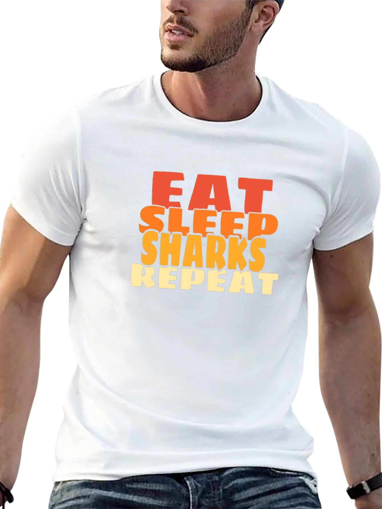 Eat Sleep Sharks Repeat Graphic Tee