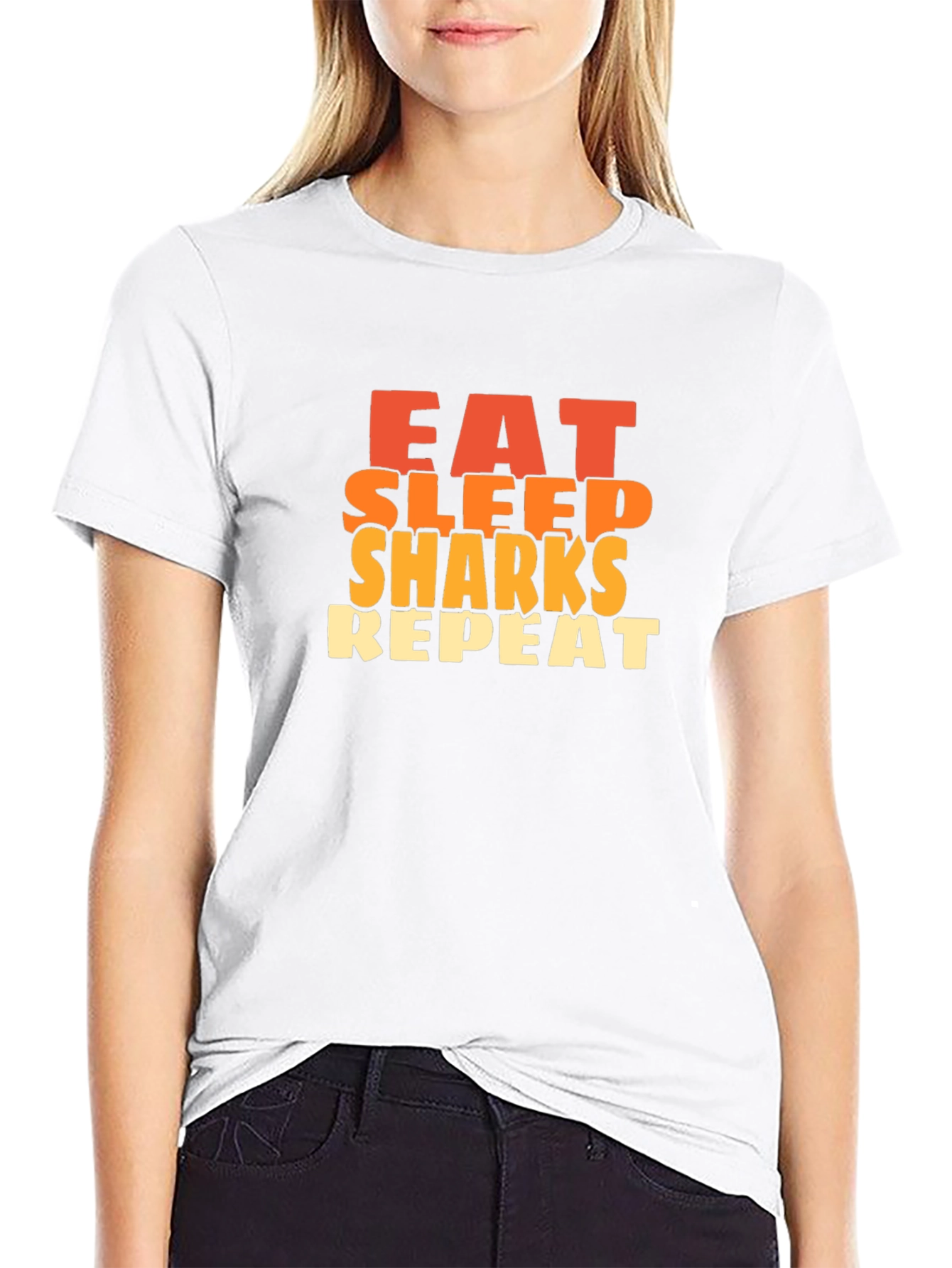 Eat Sleep Sharks Repeat Graphic Tee