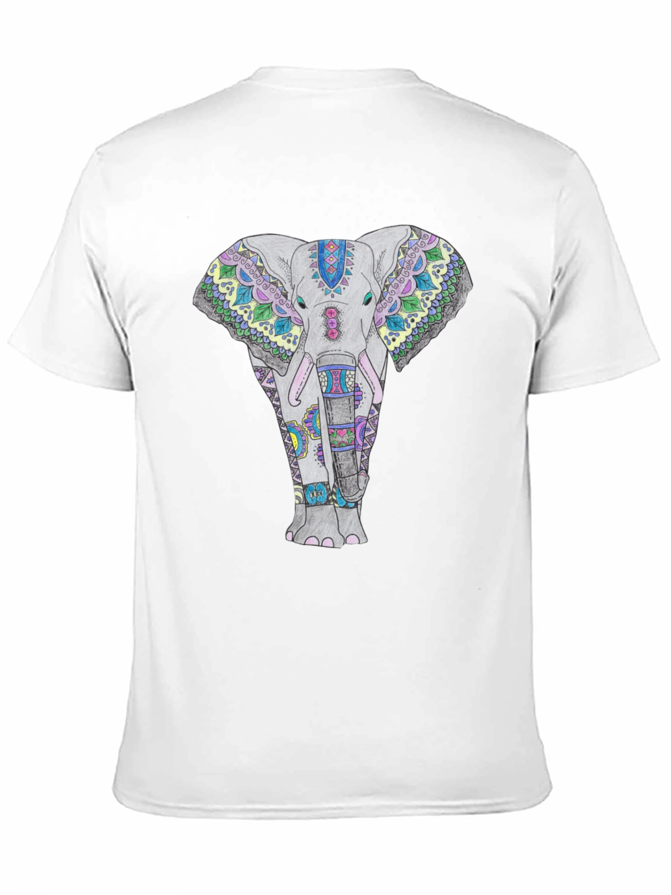 Elephant Mandala Graphic Tee - Black