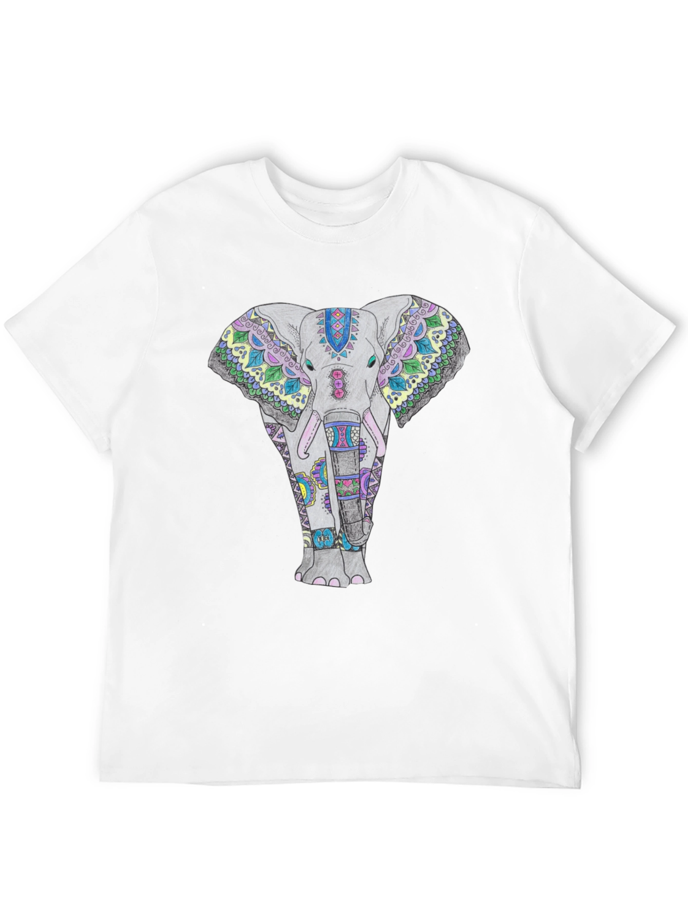 Elephant Mandala Graphic Tee - Black