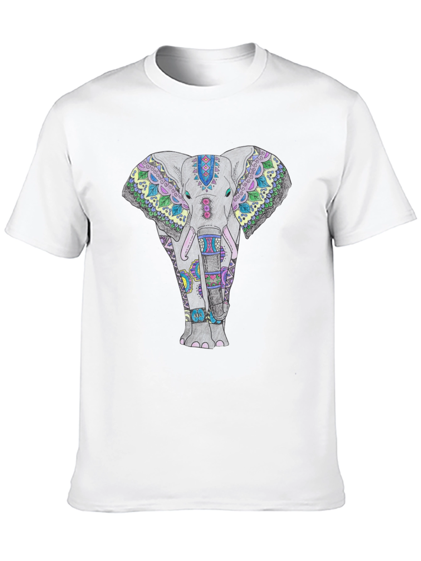 Elephant Mandala Graphic Tee - Black