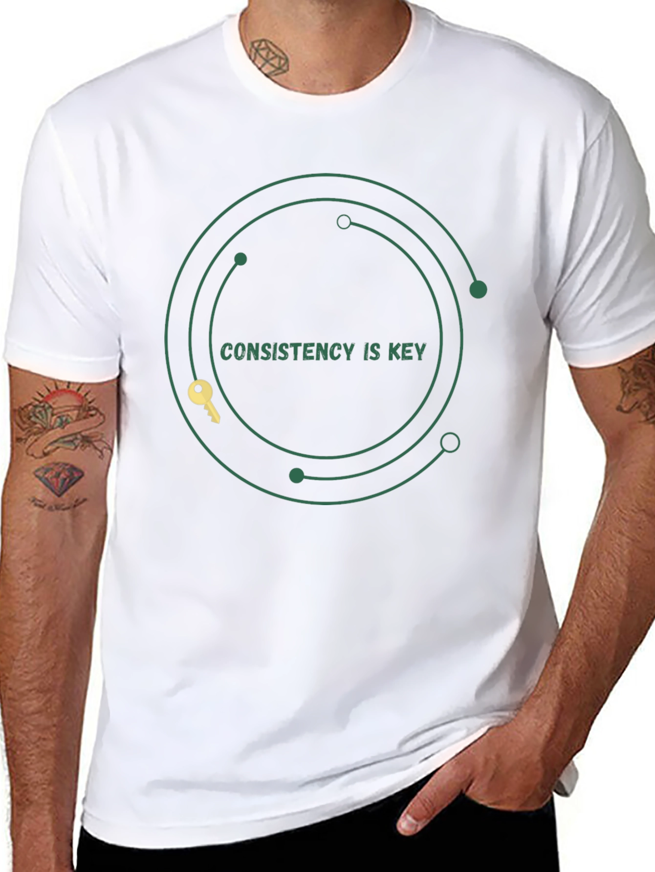 Consistency is Key Graphic Tee - Motivation Black T-Shirt