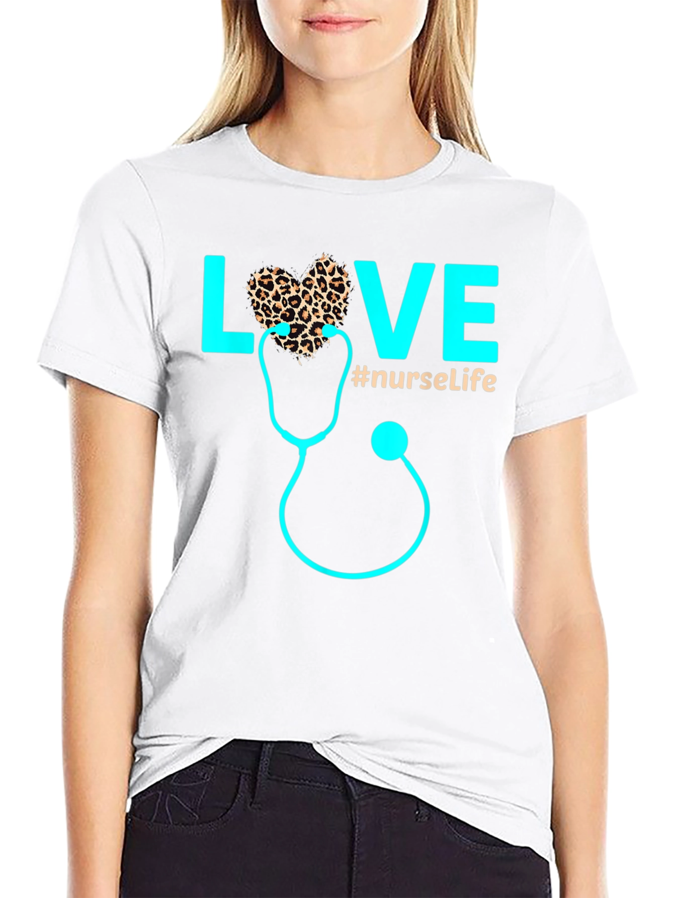 Nurse Life Love Stethoscope Graphic T-Shirt