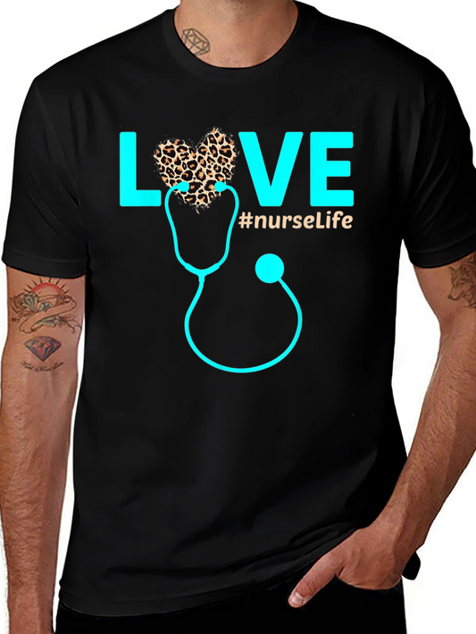 Nurse Life Love Stethoscope Graphic T-Shirt