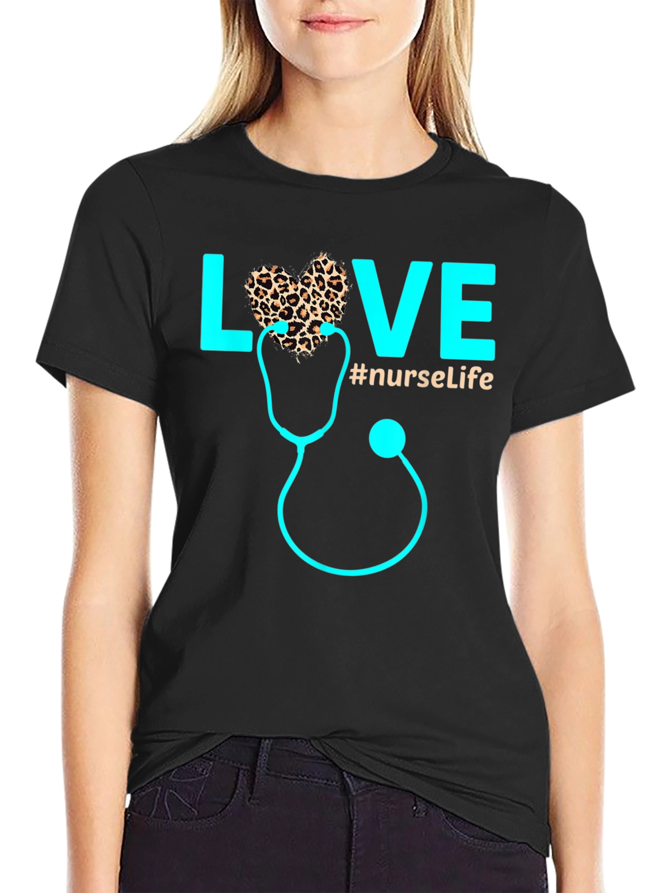 Nurse Life Love Stethoscope Graphic T-Shirt
