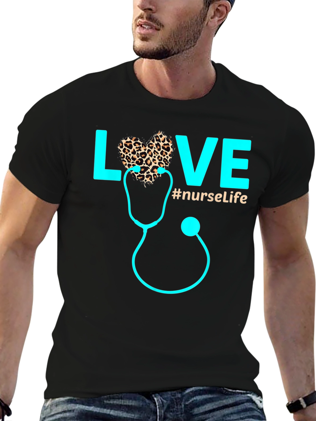 Nurse Life Love Stethoscope Graphic T-Shirt