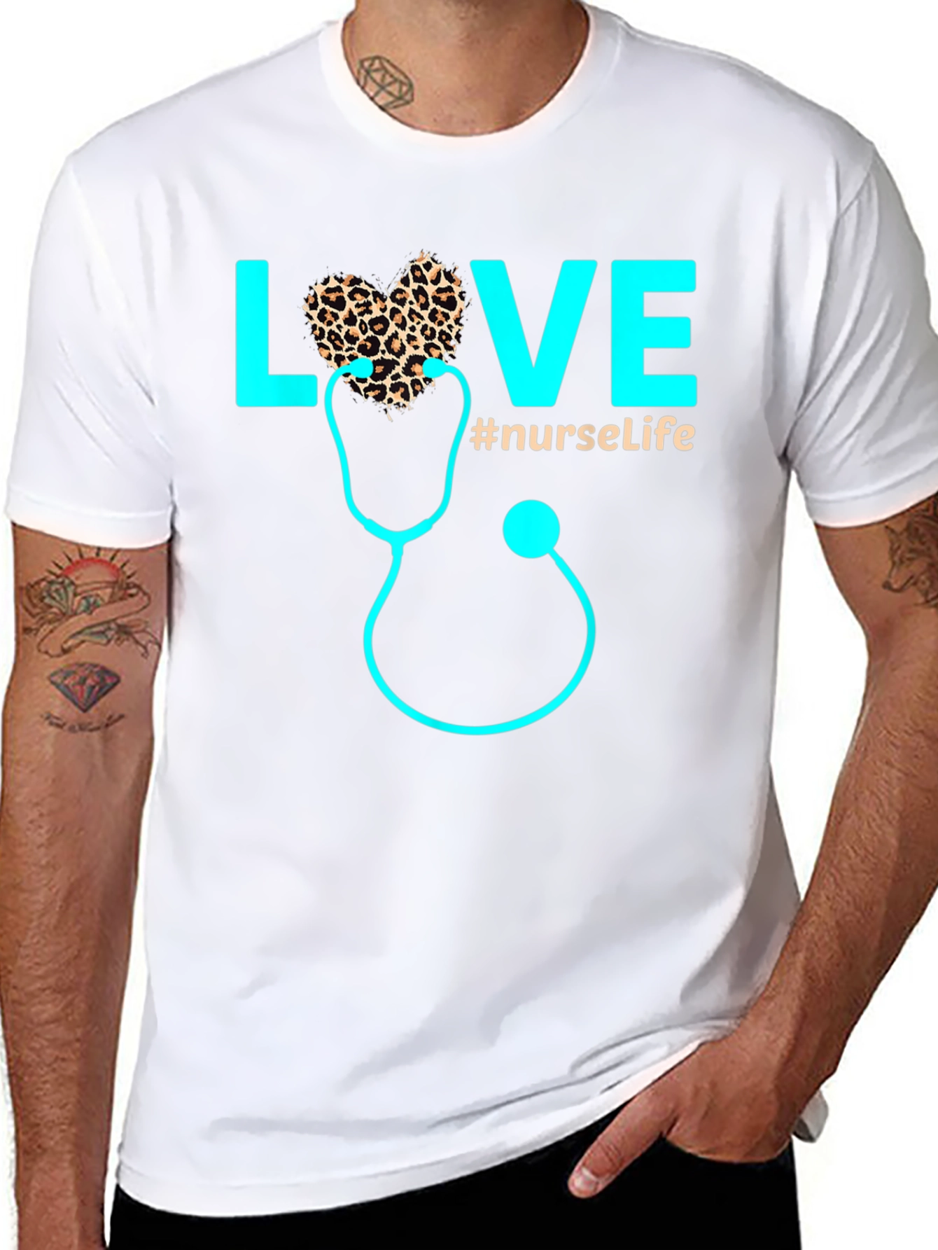 Nurse Life Love Stethoscope Graphic T-Shirt