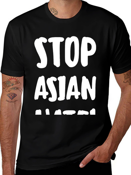 Stop Asian Hate T-Shirt - Black Crew Neck Tee