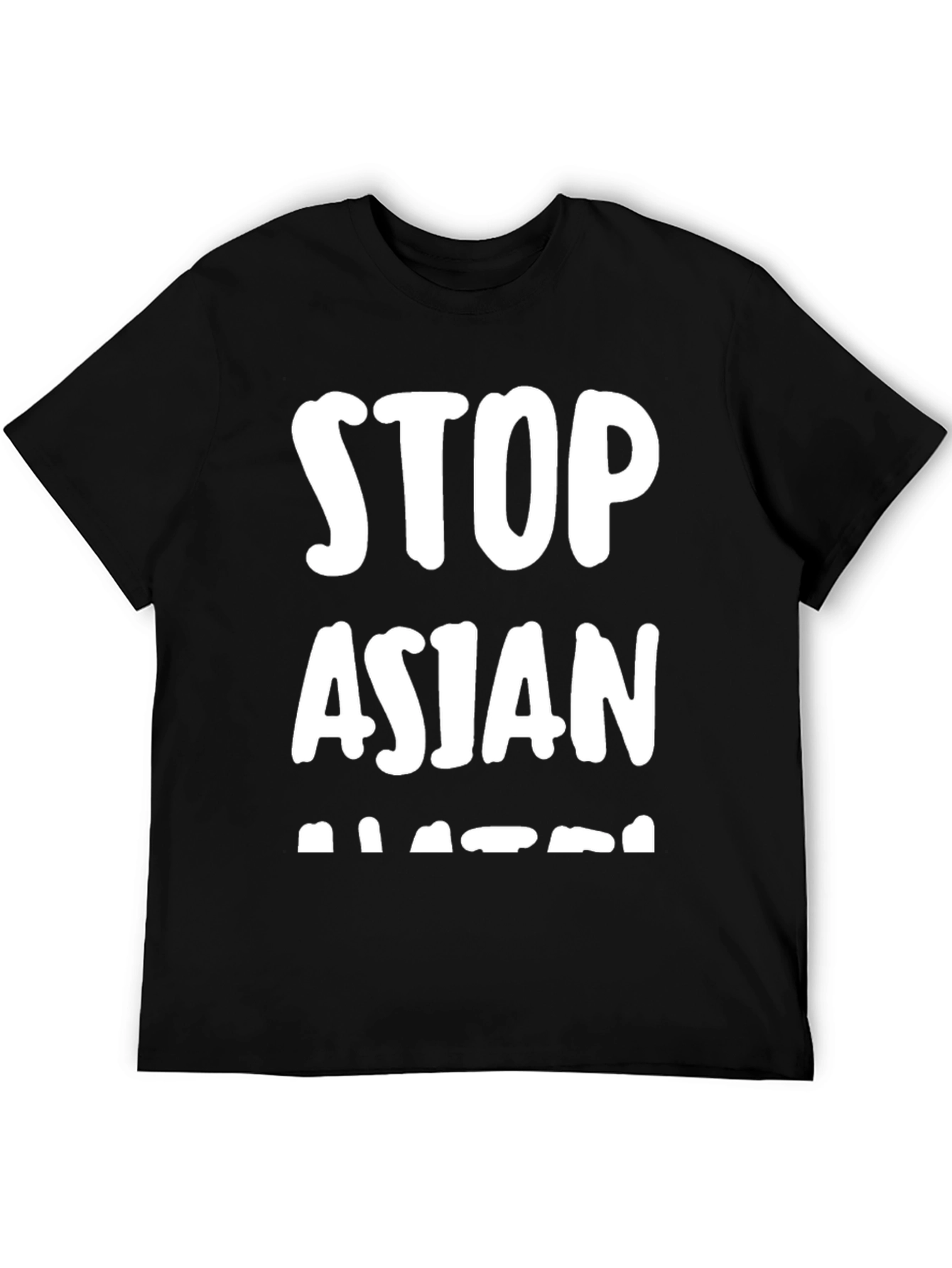 Stop Asian Hate T-Shirt - Black Crew Neck Tee