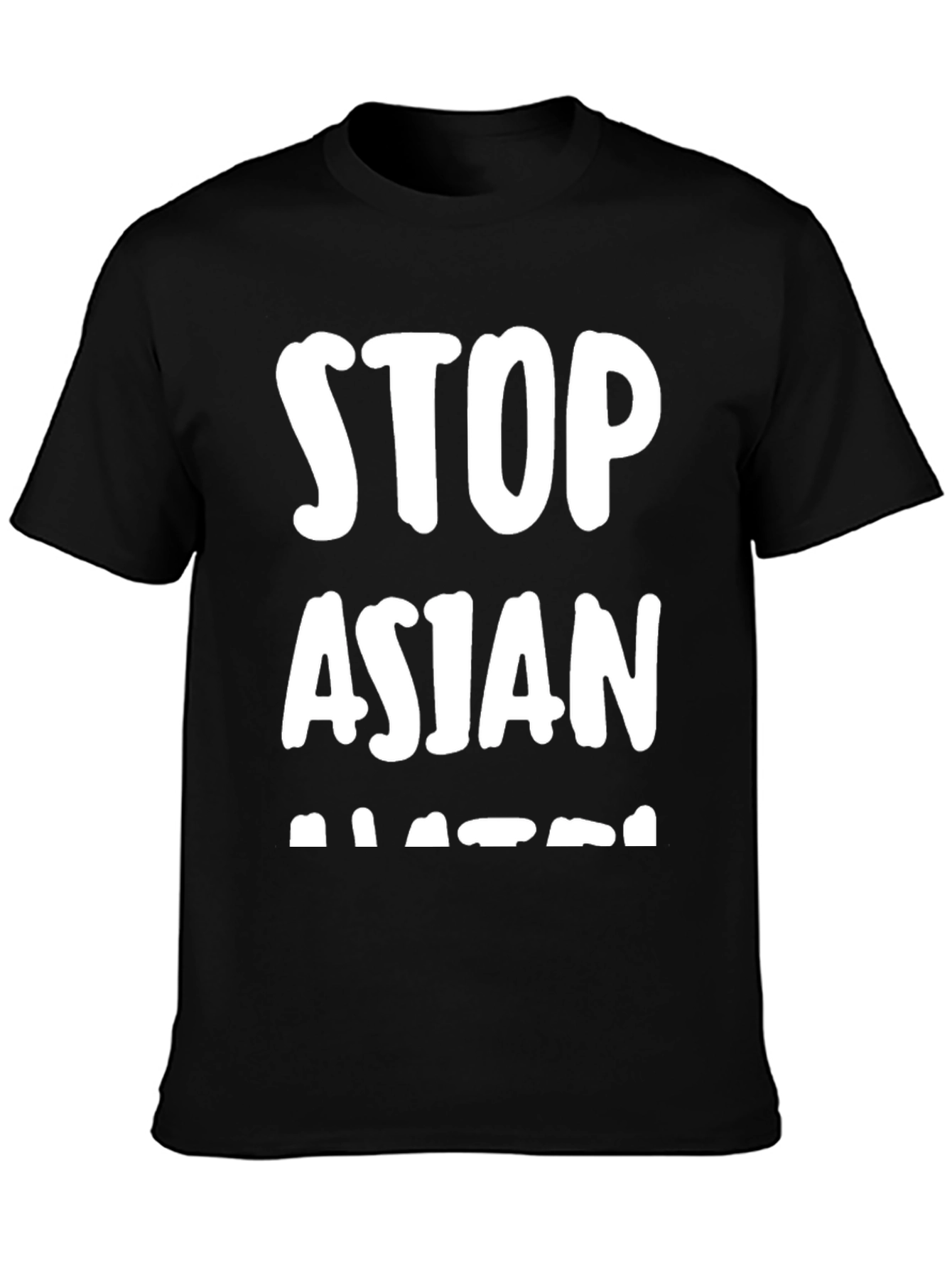 Stop Asian Hate T-Shirt - Black Crew Neck Tee