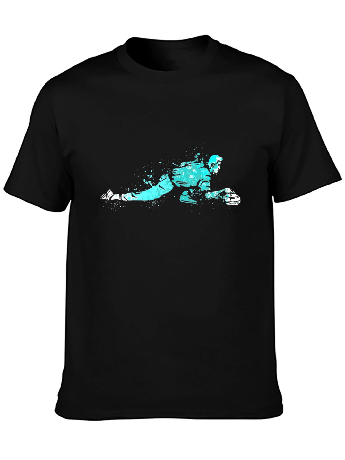 Curling Player Graphic Tee - Black