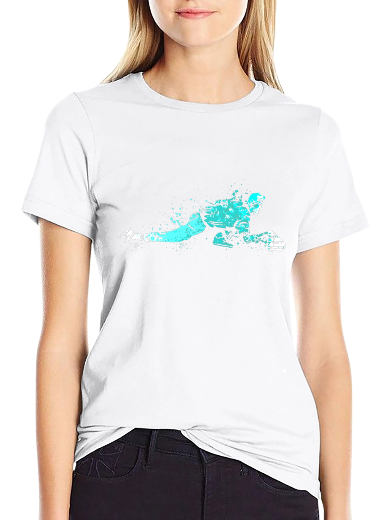 Curling Player Graphic Tee - Black