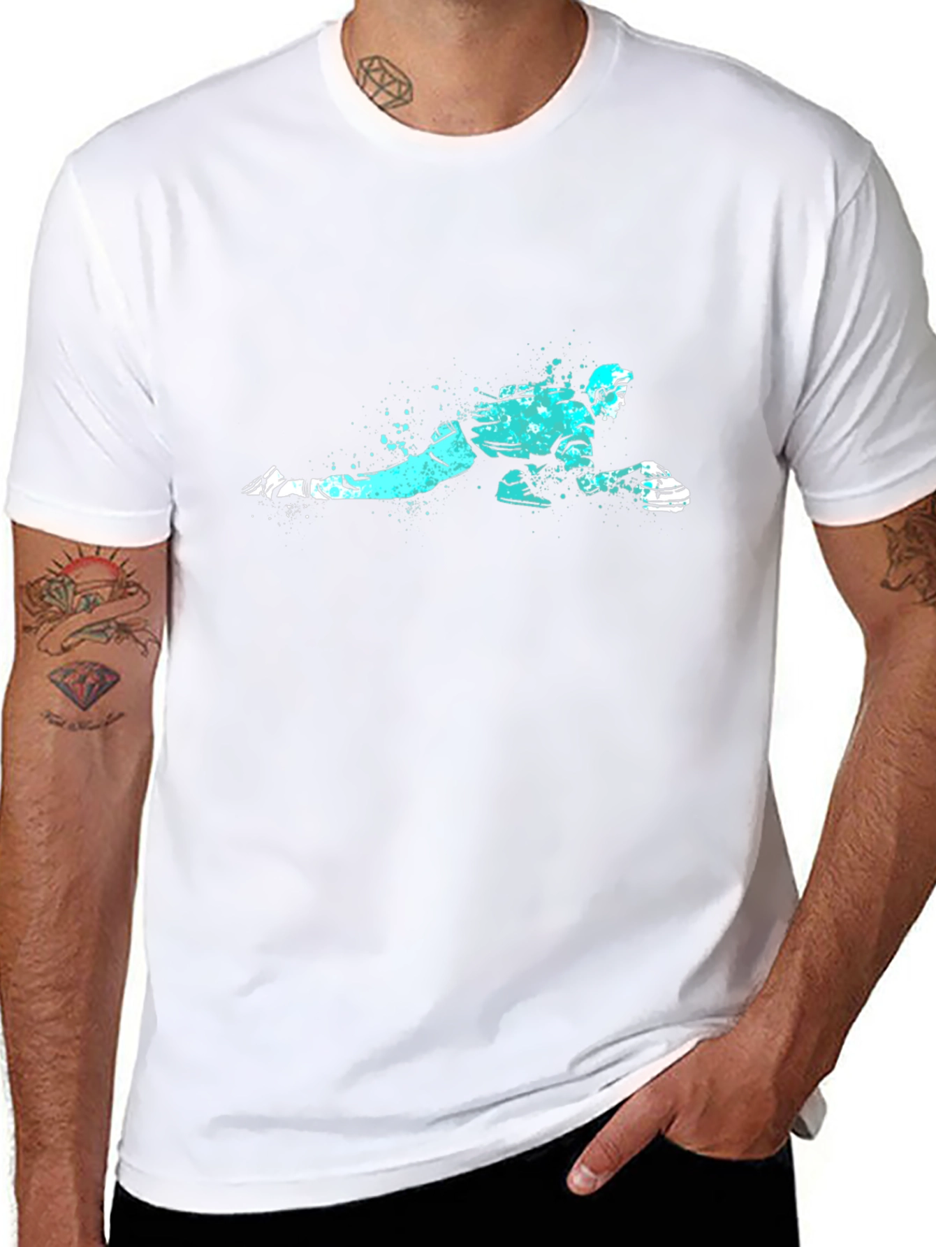 Curling Player Graphic Tee - Black