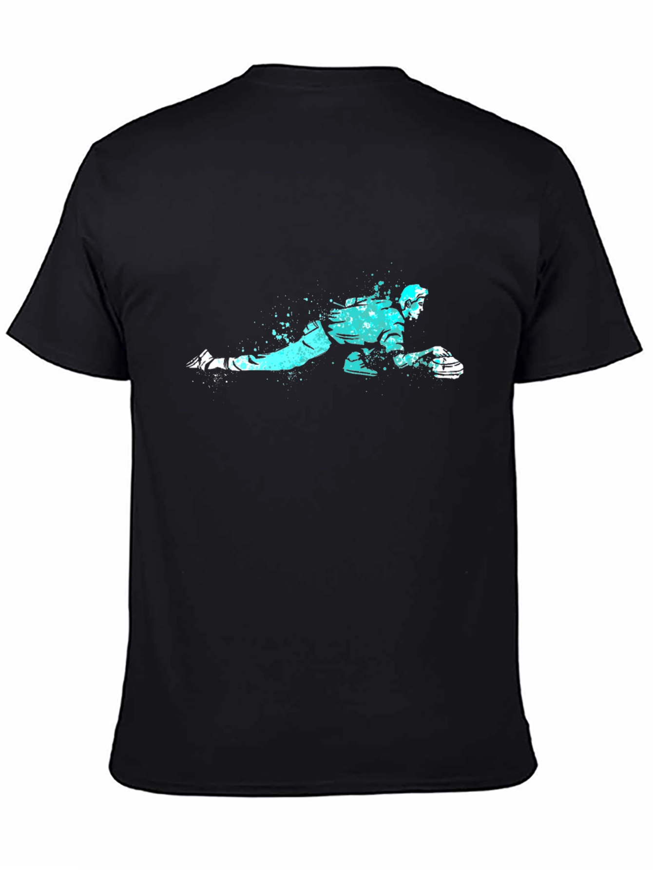 Curling Player Graphic Tee - Black