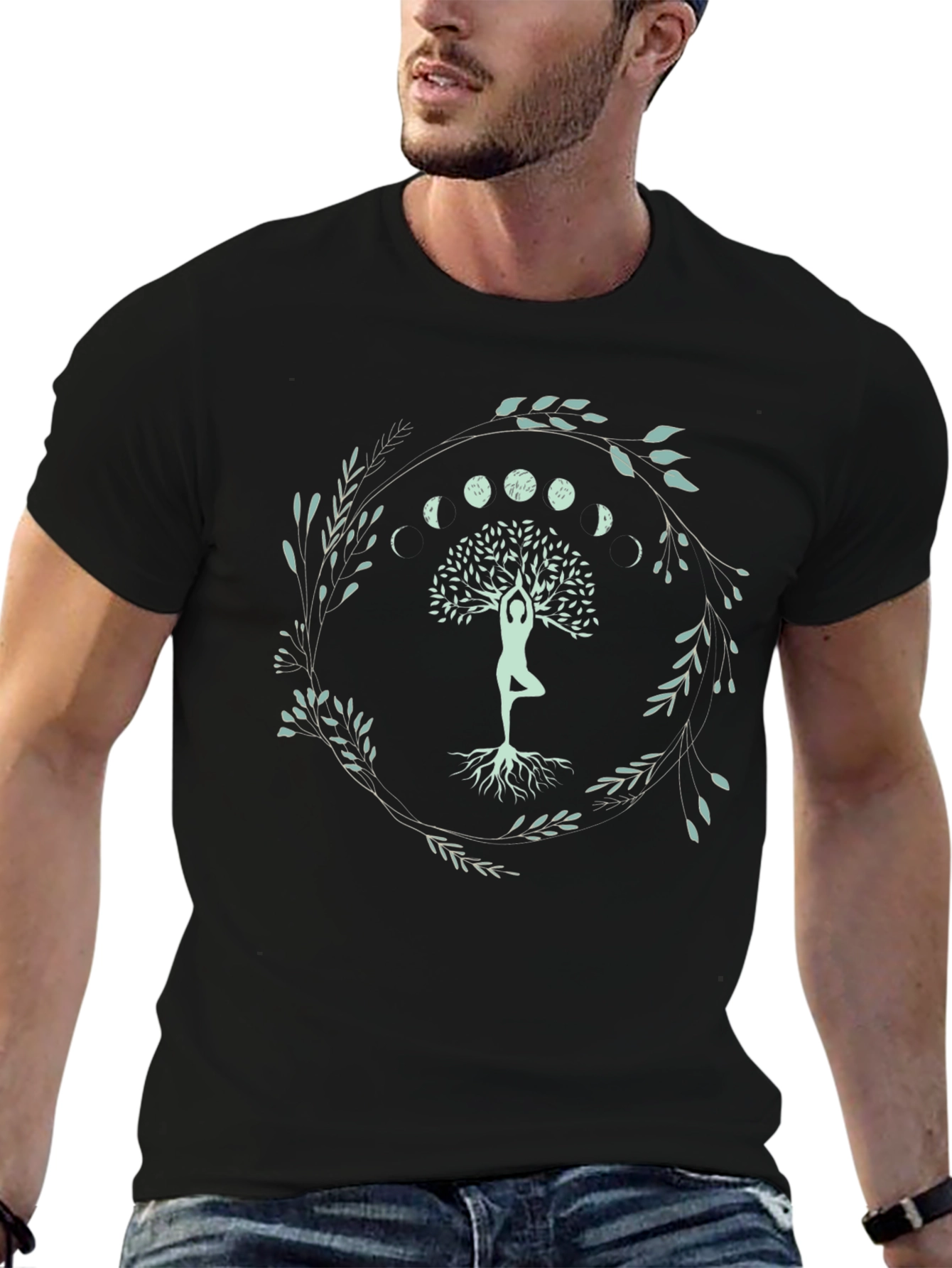 Yoga Tree of Life Moon Phases Graphic Tee