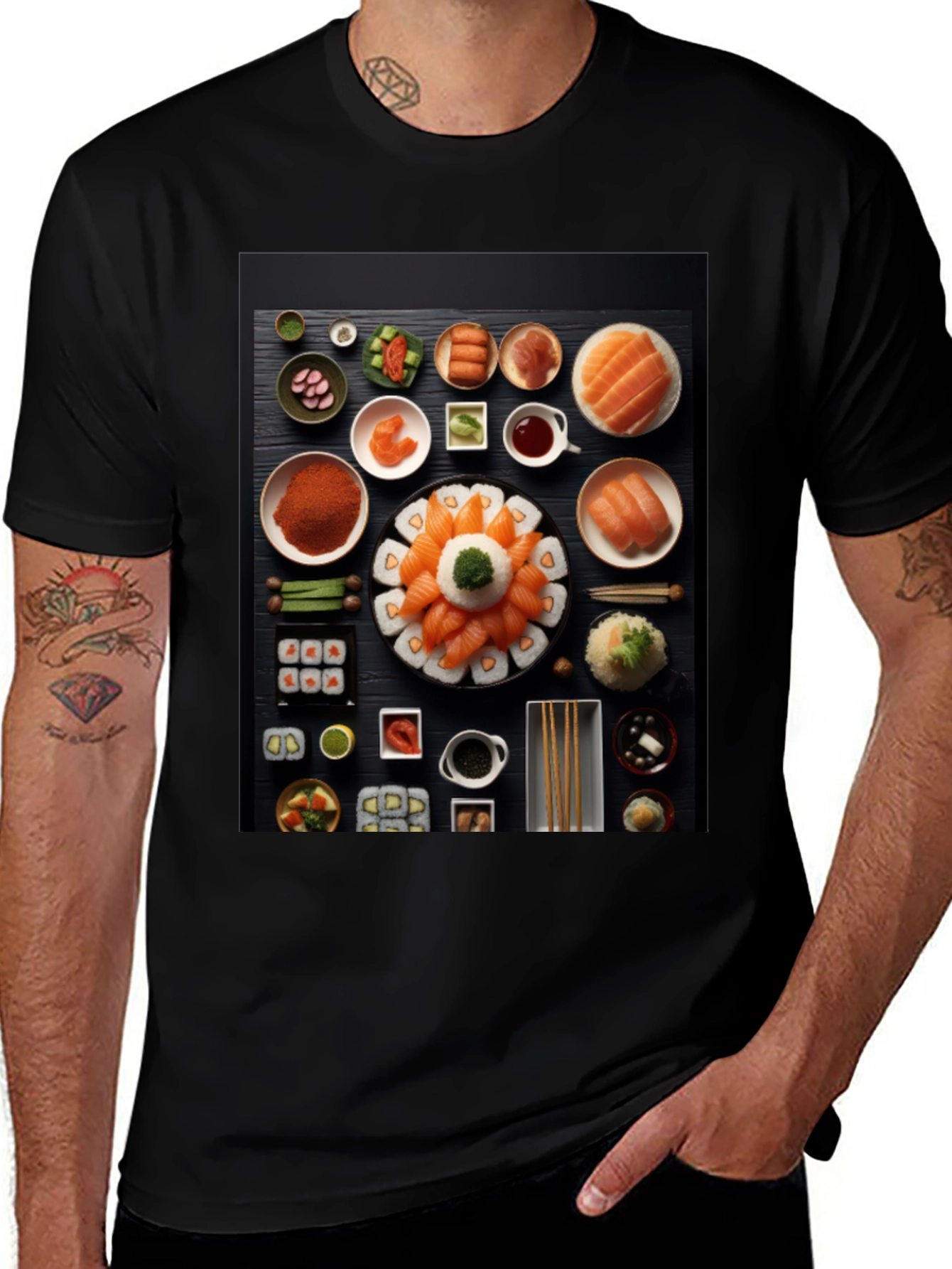 Sushi Lover Black T-Shirt