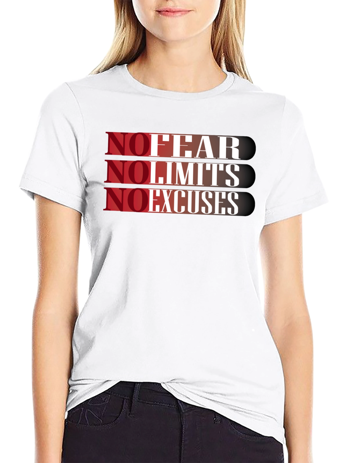 No Fear No Limits No Excuses Black T-Shirt