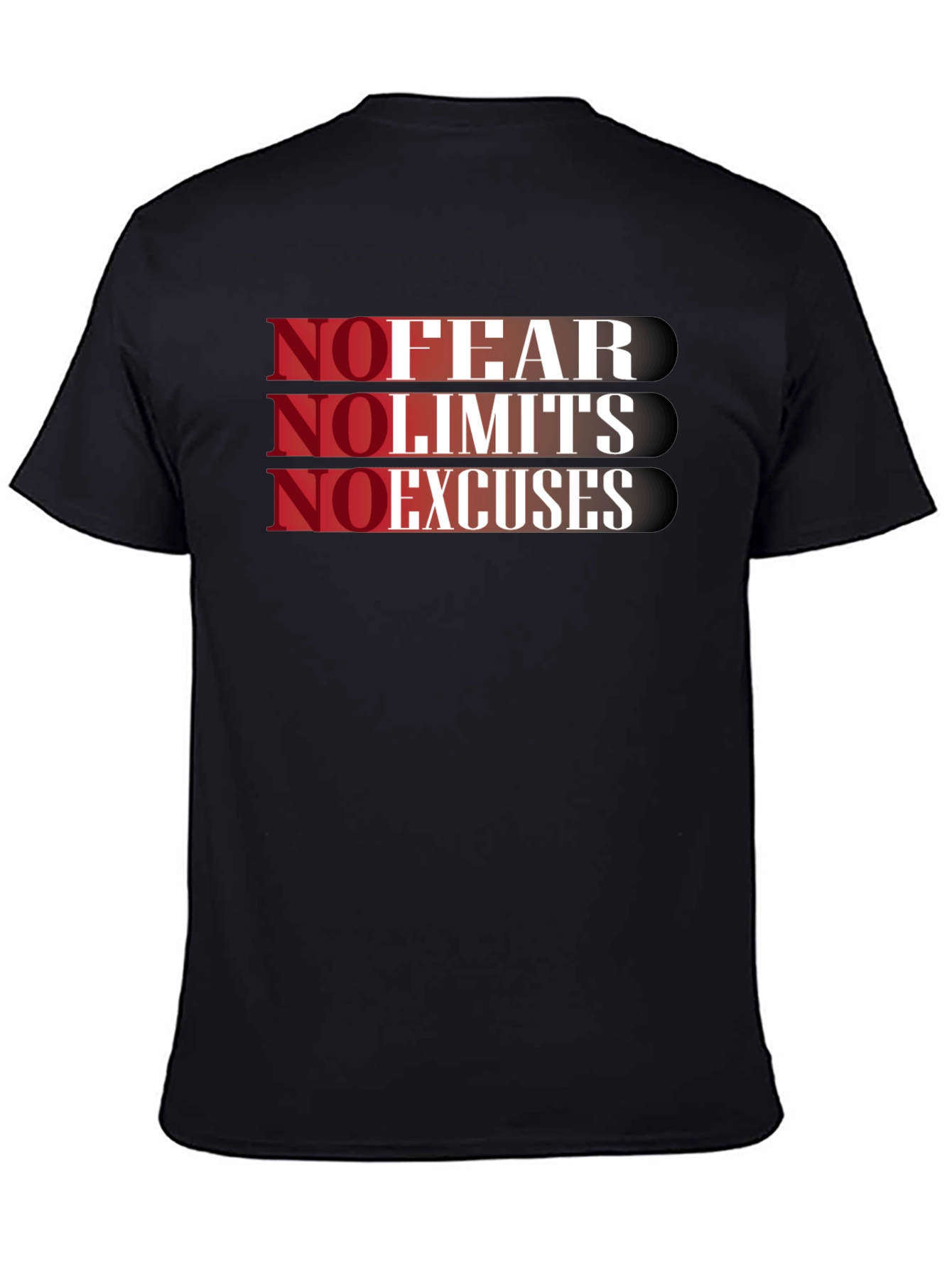 No Fear No Limits No Excuses Black T-Shirt