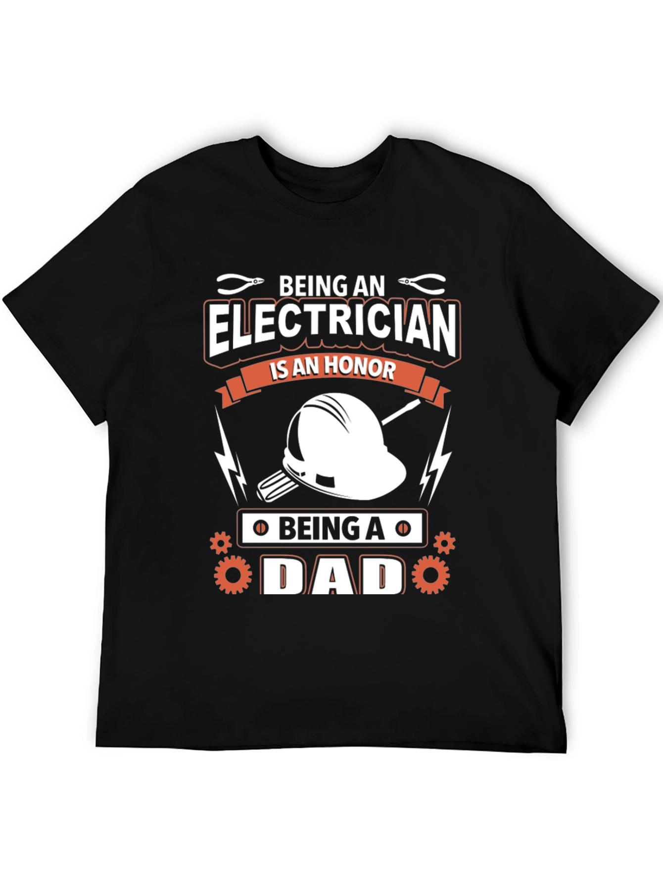 Electrician Dad Black T-Shirt