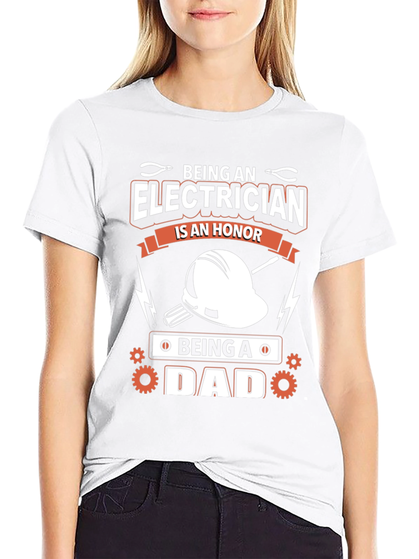 Electrician Dad Black T-Shirt