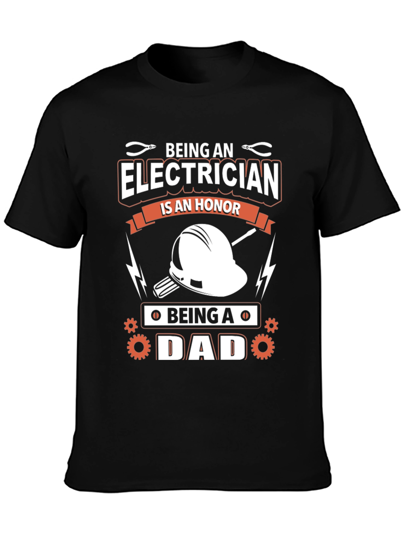 Electrician Dad Black T-Shirt