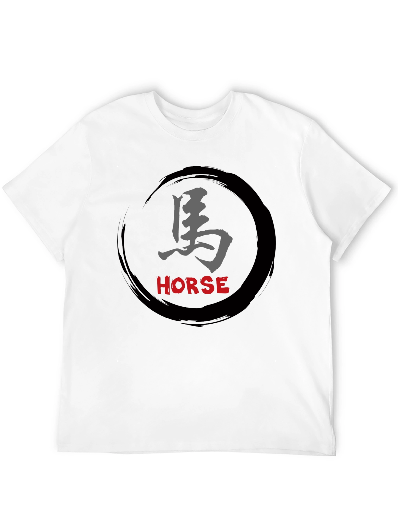 Horse Kanji Graphic Black T-Shirt