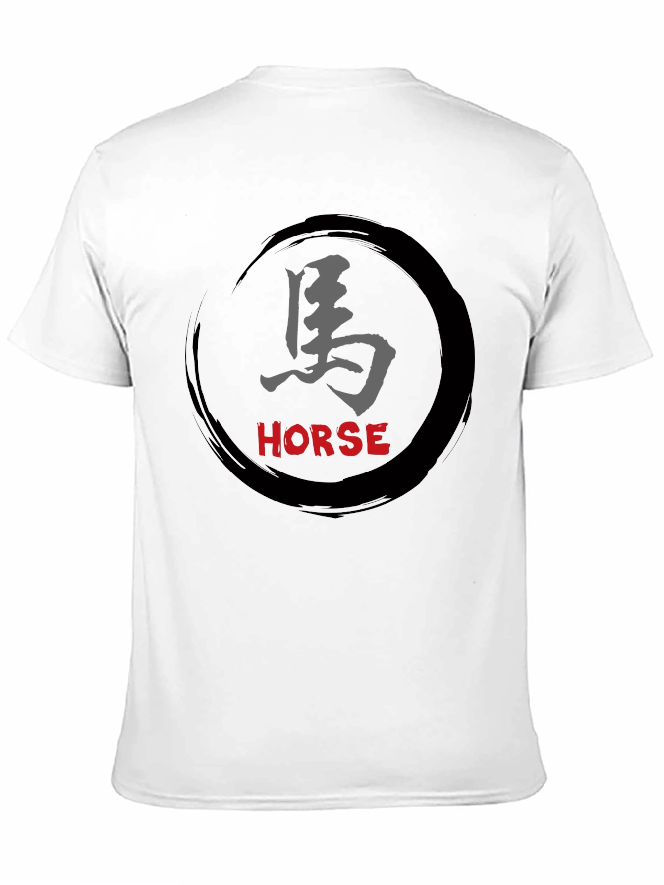 Horse Kanji Graphic Black T-Shirt