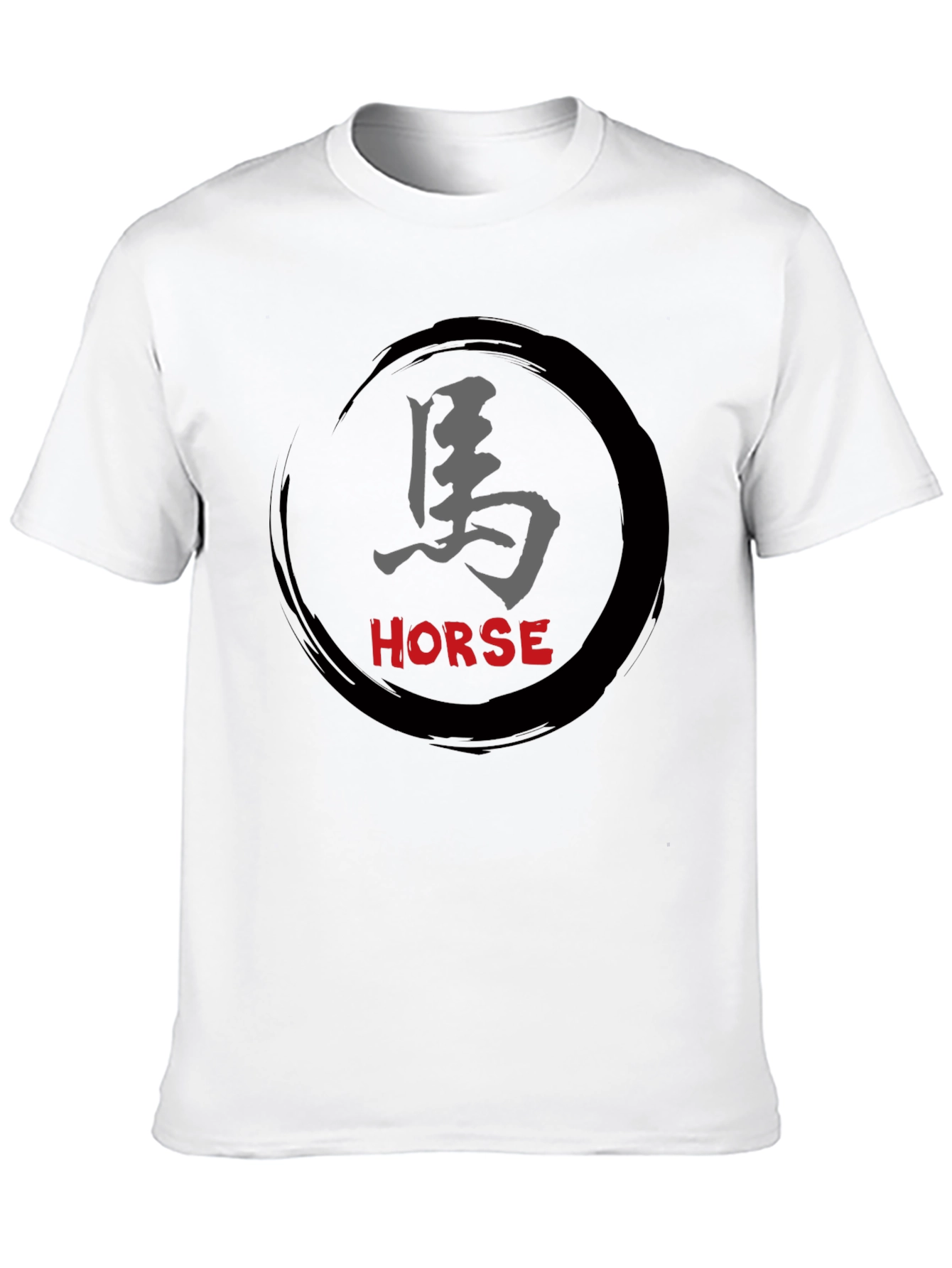 Horse Kanji Graphic Black T-Shirt